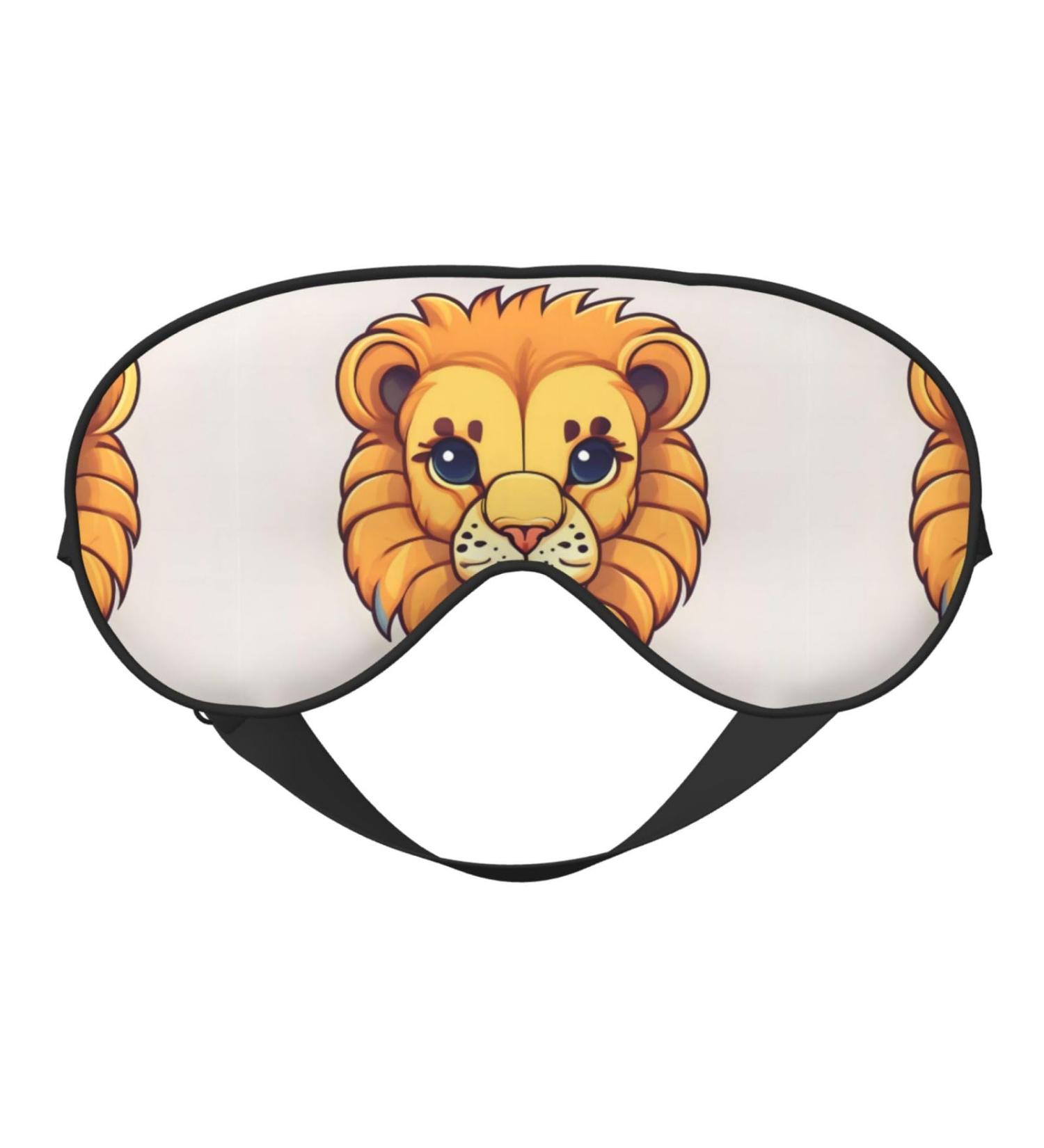 Buy Cartoon Cute Little Lion Sleep Eye Mask | Unisex Adjustable Blackout Mask for Travel Yoga & Home Naps - Buy Online on GoSupps.com
