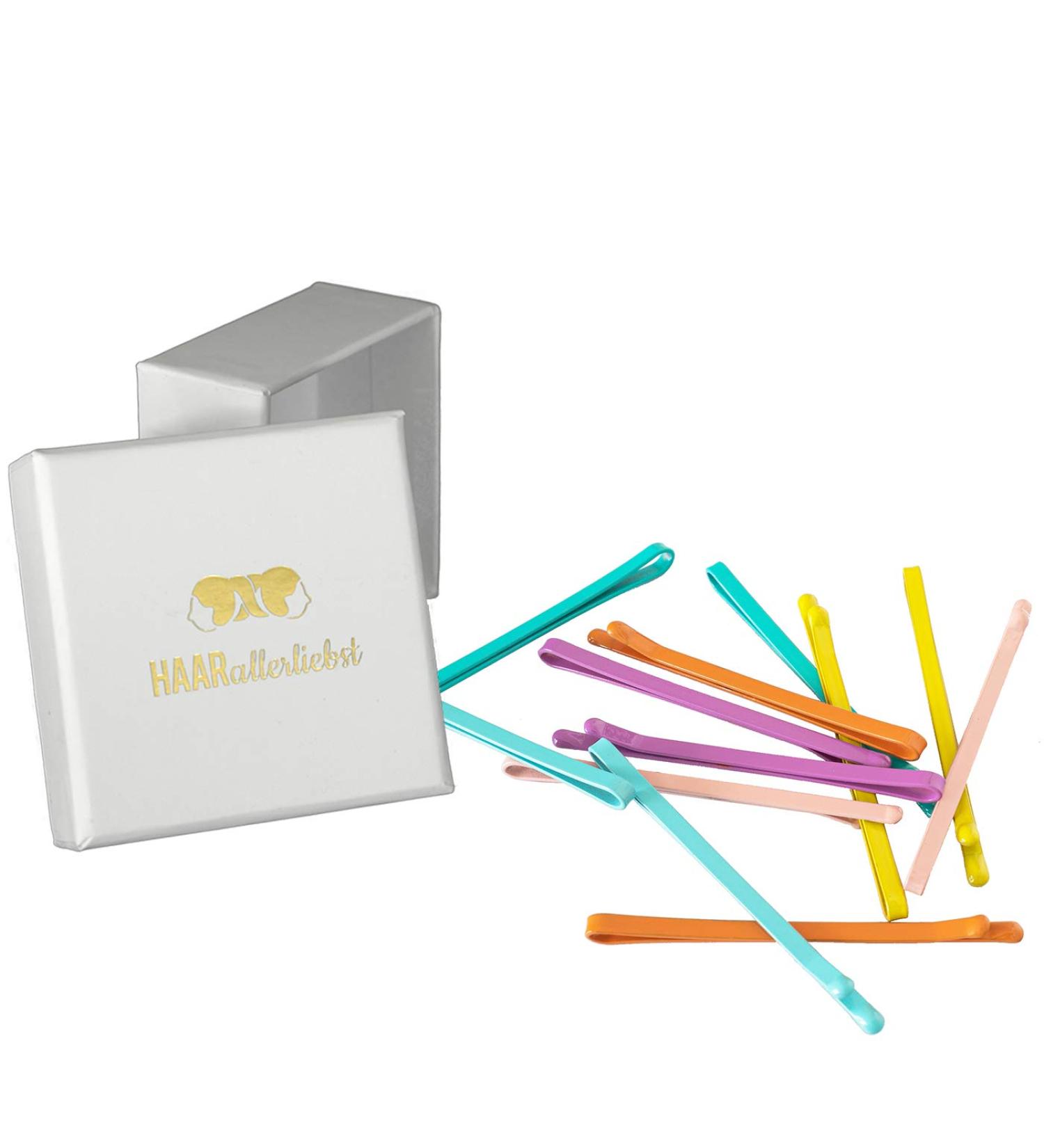 HAARallerliebst 12 Colorful Hair Clips (5.5 cm) - Stylish Hair Accessories with White Storage Box | International Shipping Available - Buy Online on GoSupps.com