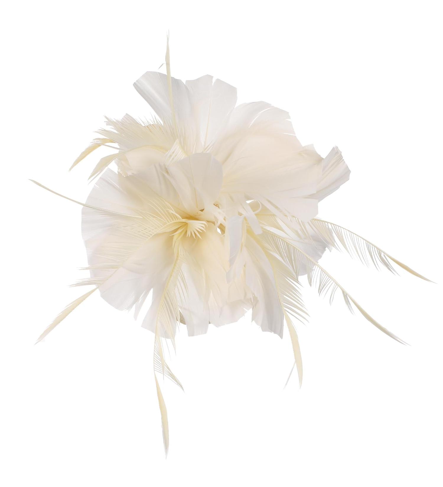 Lurrose 1PC Fascinator Hair Clip Fascinator Hair Pin Hair Clip Fascinator Hair Accessories for Women Wedding Tea Party Hat Beige - Buy Online on GoSupps.com