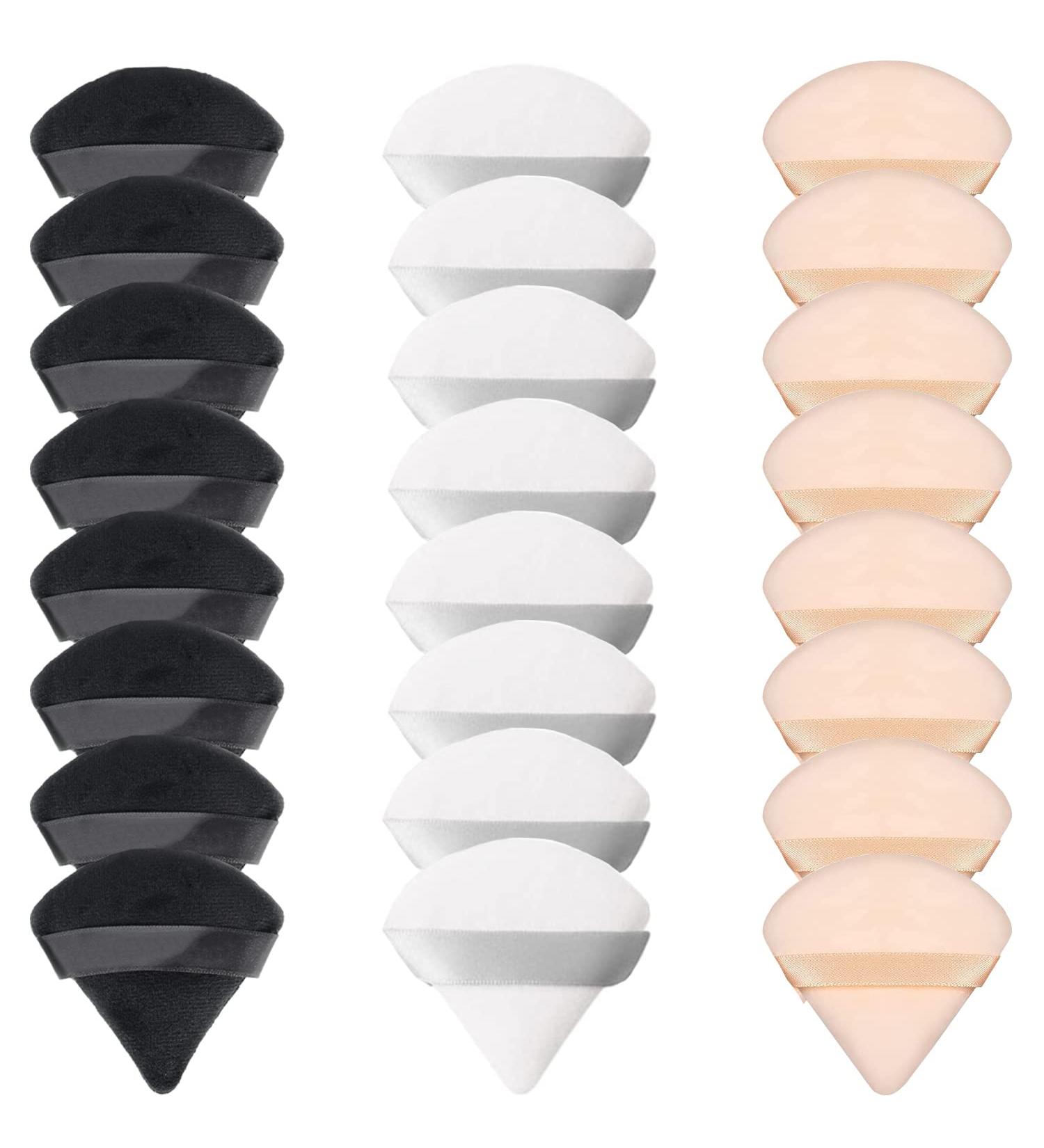 Triangle Elf Powder Puffs - 24 Pcs Face Makeup Puff Applicator for Loose Powder, Foundation, Blush - Christmas Stocking Stuffers for Women - Buy Online on GoSupps.com