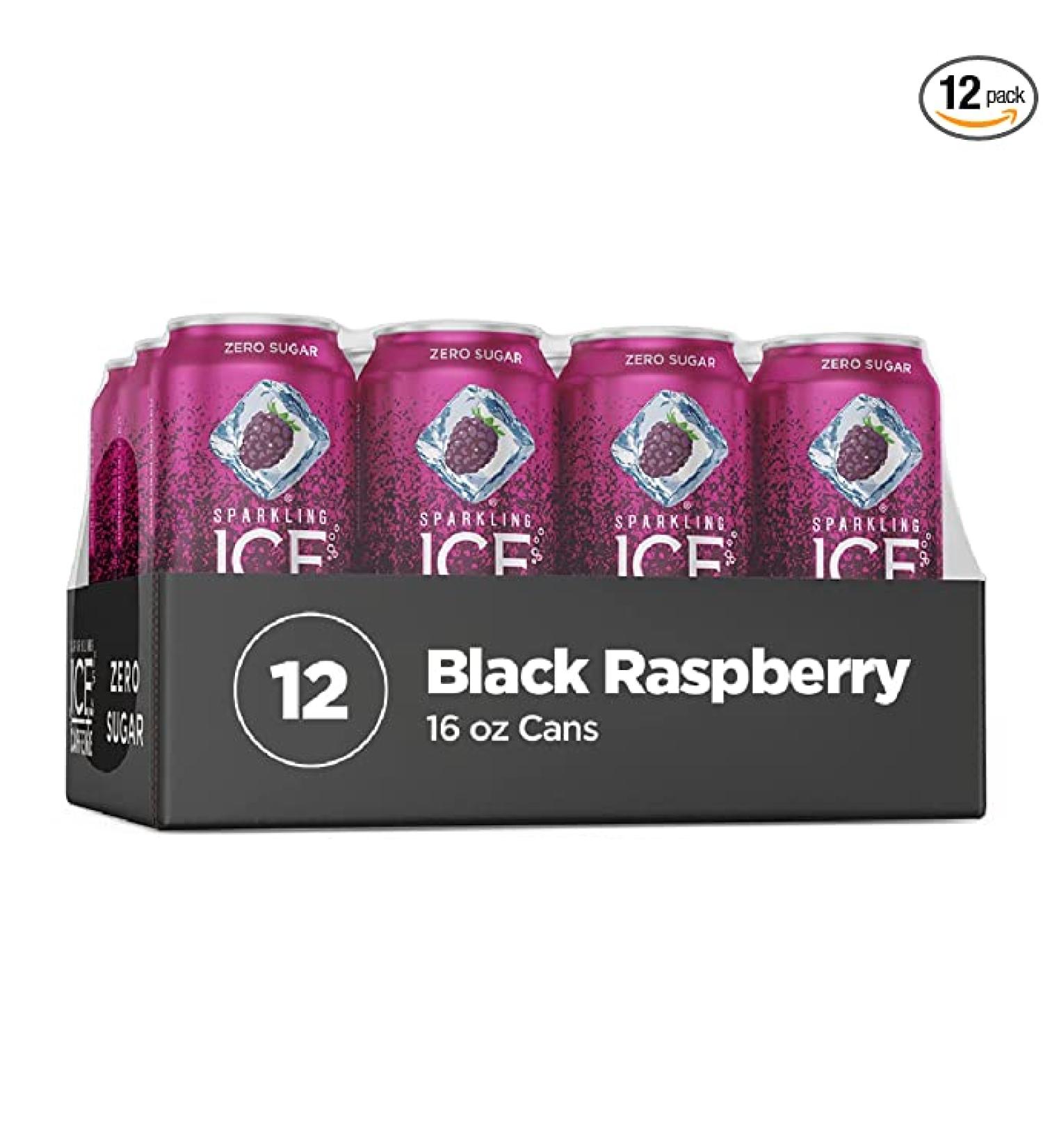 Sparkling Ice +Caffeine Black Raspberry Sparkling Water - Zero Sugar, Antioxidants & Vitamins, 12 Pack (16 fl oz Cans) - Buy Online on GoSupps.com