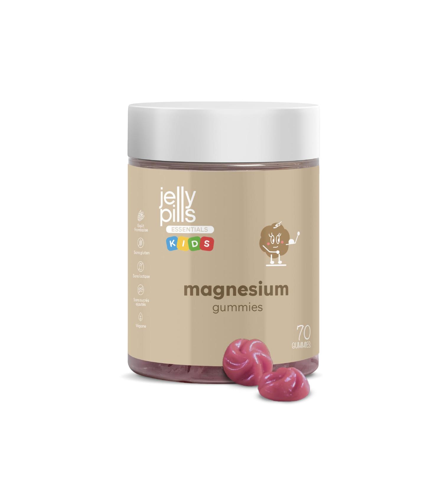 Jelly Pills Kids Gummies 810mg Magnesium Citrate & Vitamin B6 Kids - 70 Vegan Berry Flavored Gummies - No Added Sugars - Reduces Fatigue & Burnout - 90mg Magnesium - Buy Online on GoSupps.com