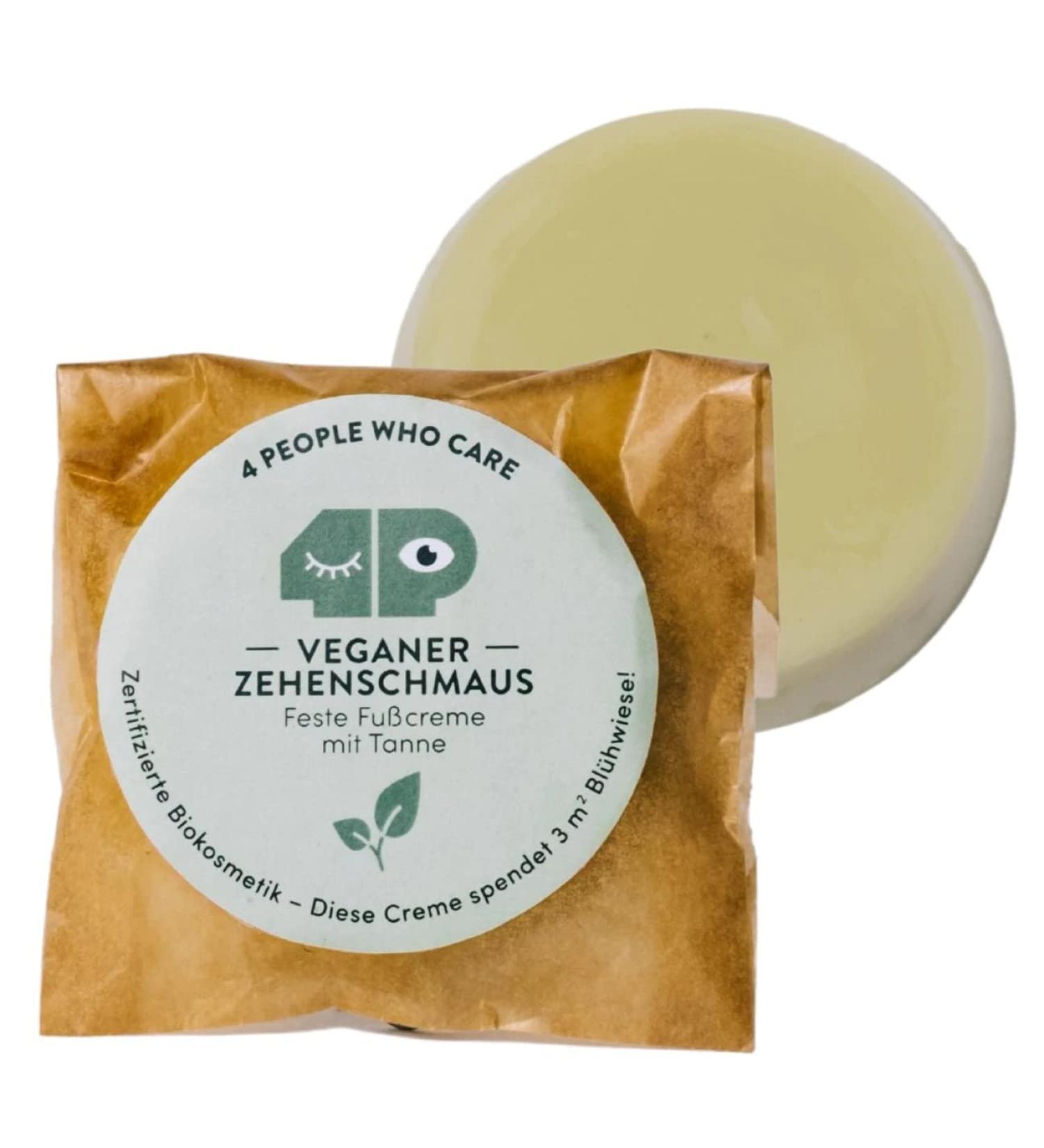  4 people who care 4peoplewhocare Firm Foot Cream - Eco-Friendly Natural Cosmetic Vegan Handkerchief with Shea Butter Fresh Fir Fragrance (30g - Refill) - Buy Online on GoSupps.com