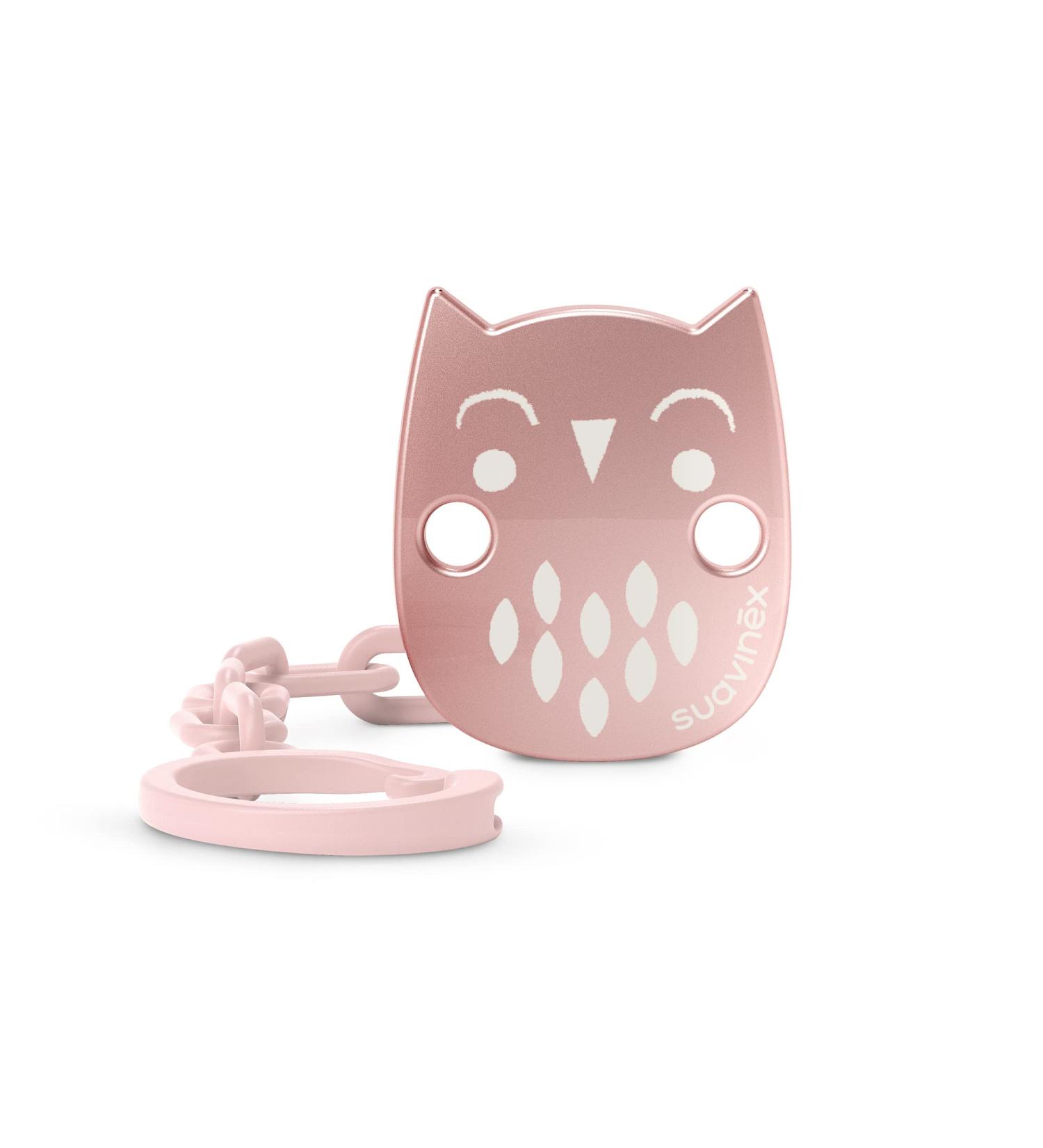 Suavinex Pink Silver Metallic Pacifier Chain - Jewelry Style for Babies 0+ Months | Bonhomia - Buy Online on GoSupps.com
