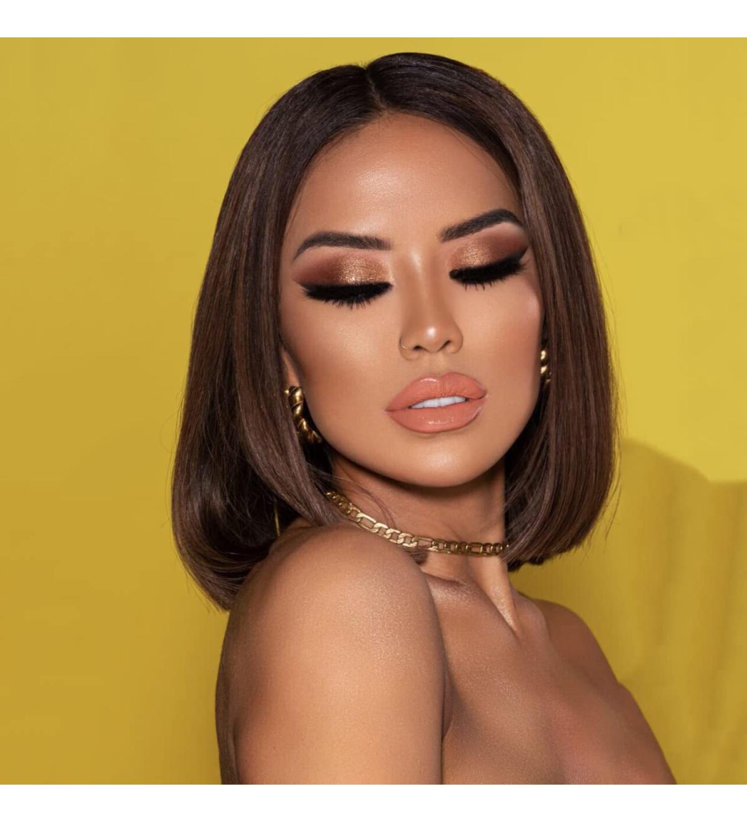 PORSMEER Short Bob Synthetic Hair Wigs with Bangs 12 Inch Natural Brown Wigs Straight Hair Wig - Buy Online on GoSupps.com