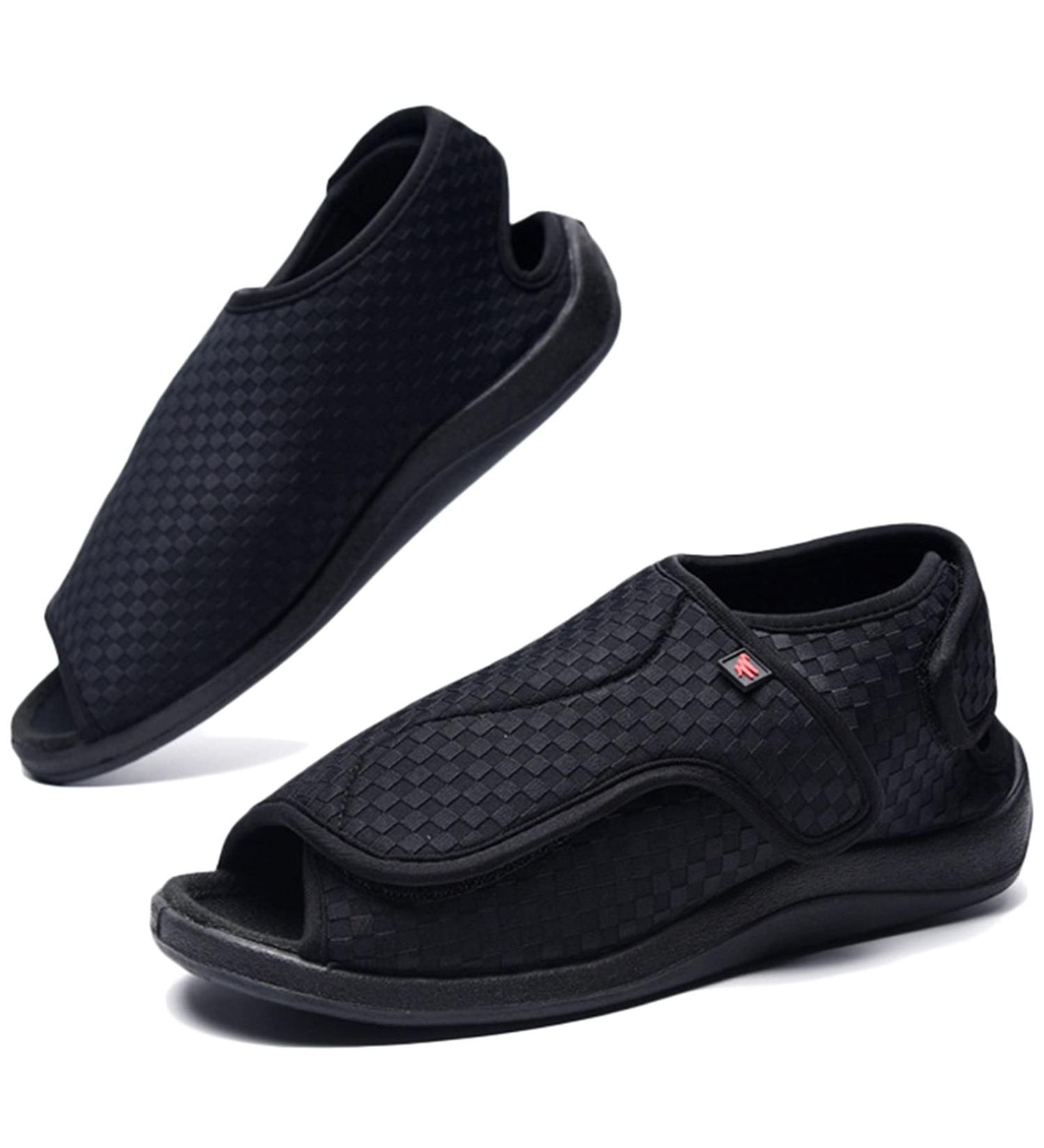 WCXTY Health Shoe Open Toe Diabetic Slippers Velcro Fastener for Swollen Feet Seniors - Size 10.5 - Buy Online on GoSupps.com
