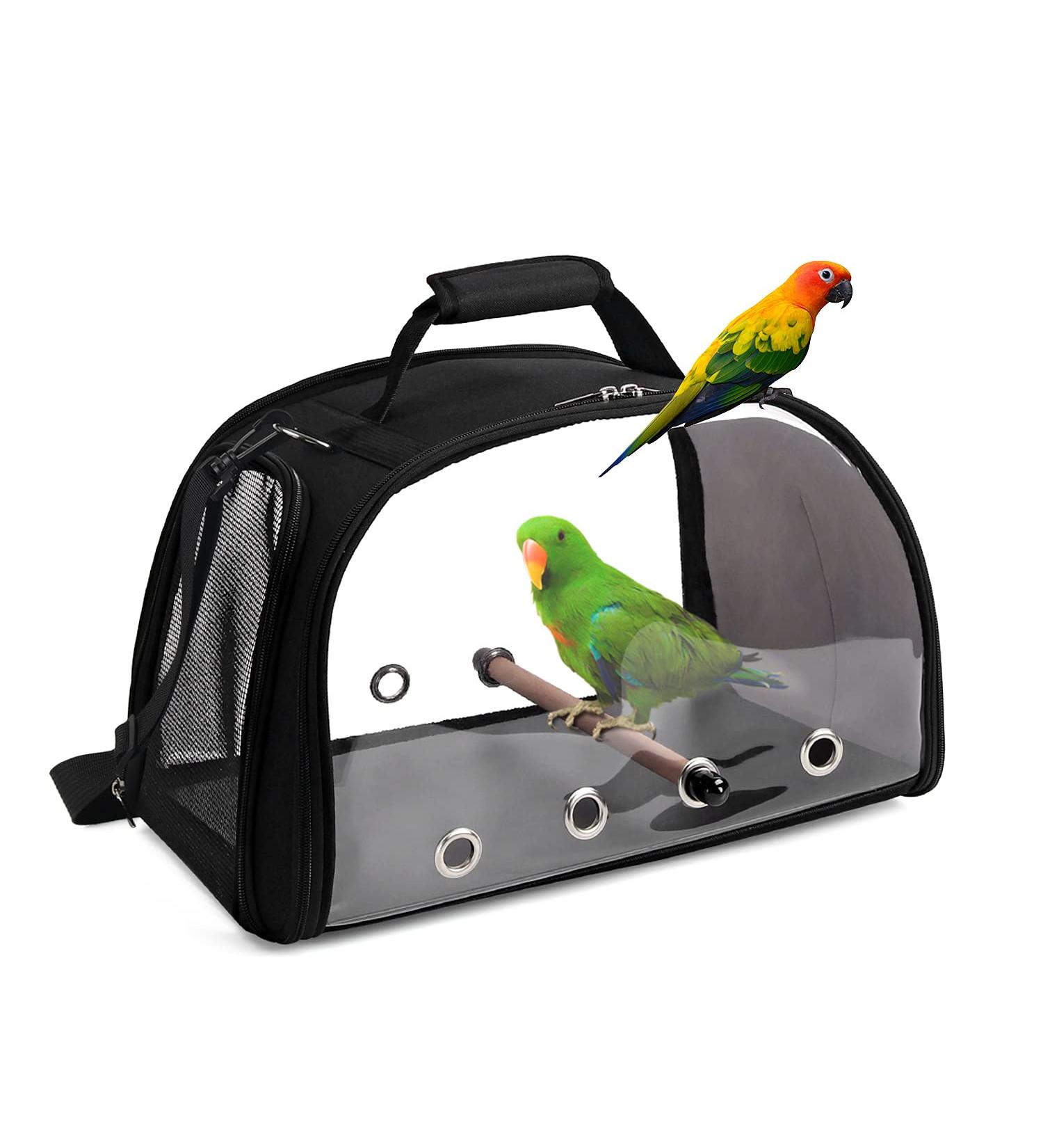 YUDODO Bird Carrier Cage - Lightweight & Breathable Travel Carrier with Standing Perch Tray for Parakeet & Small Birds - Buy Online on GoSupps.com