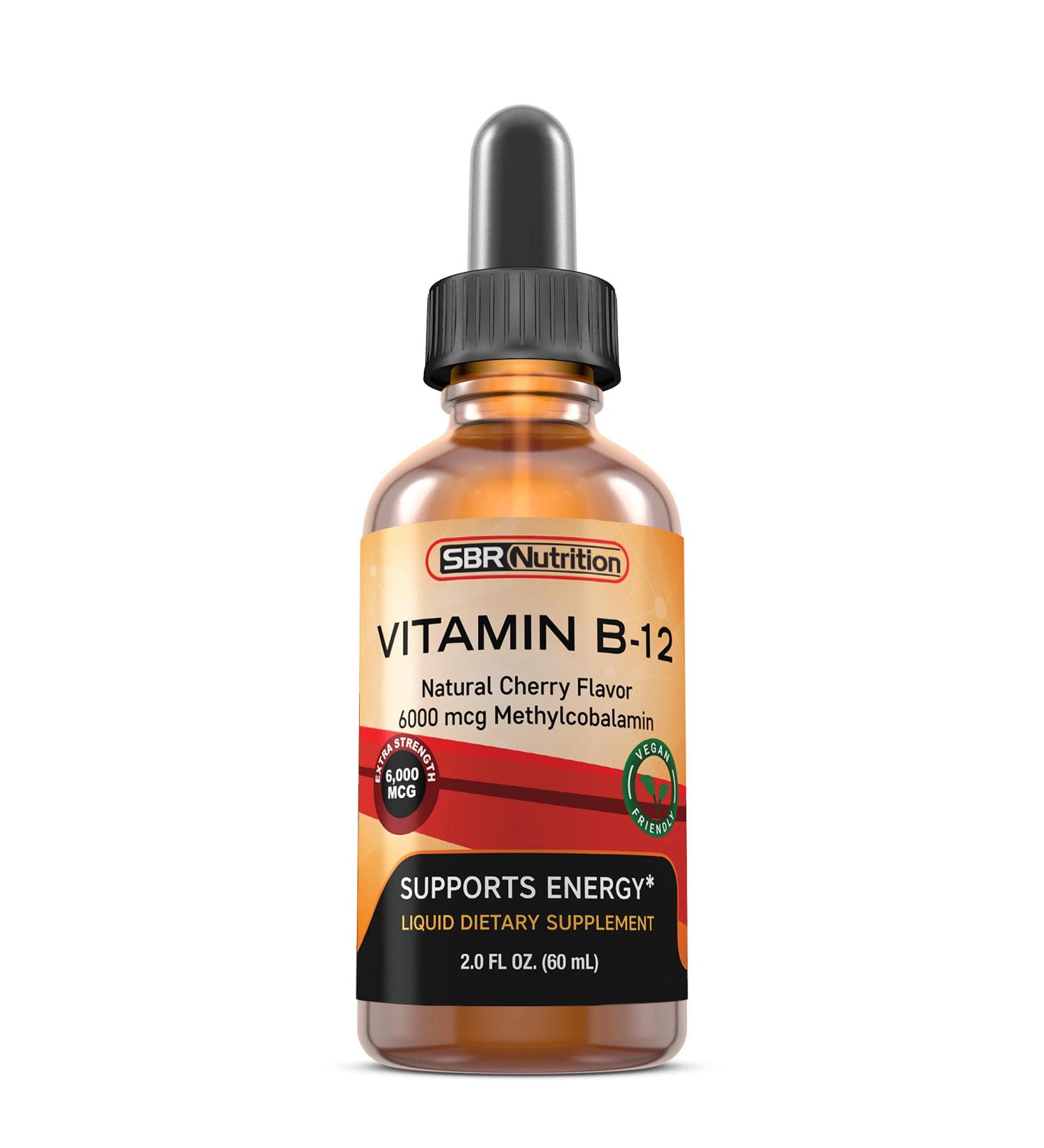 MAX Absorption Vitamin B12 6000mcg Sublingual Liquid Drops - 60 Servings, Non-GMO Vegan Friendly - Buy Online on GoSupps.com