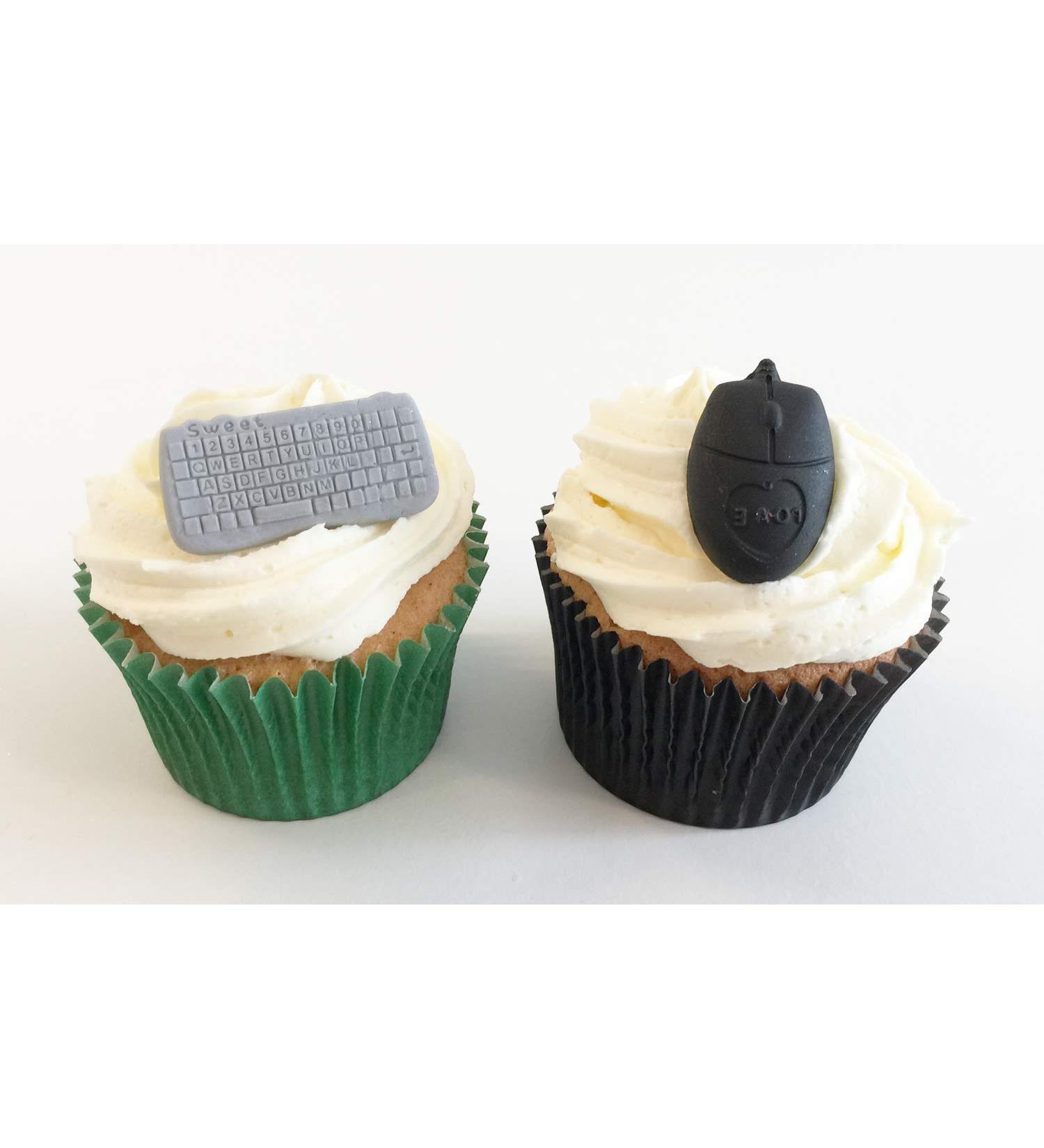 6 Sugar Keyboard and Mouse Cake Toppers. Edible Unique and Made with Love in The UK! - Buy Online on GoSupps.com