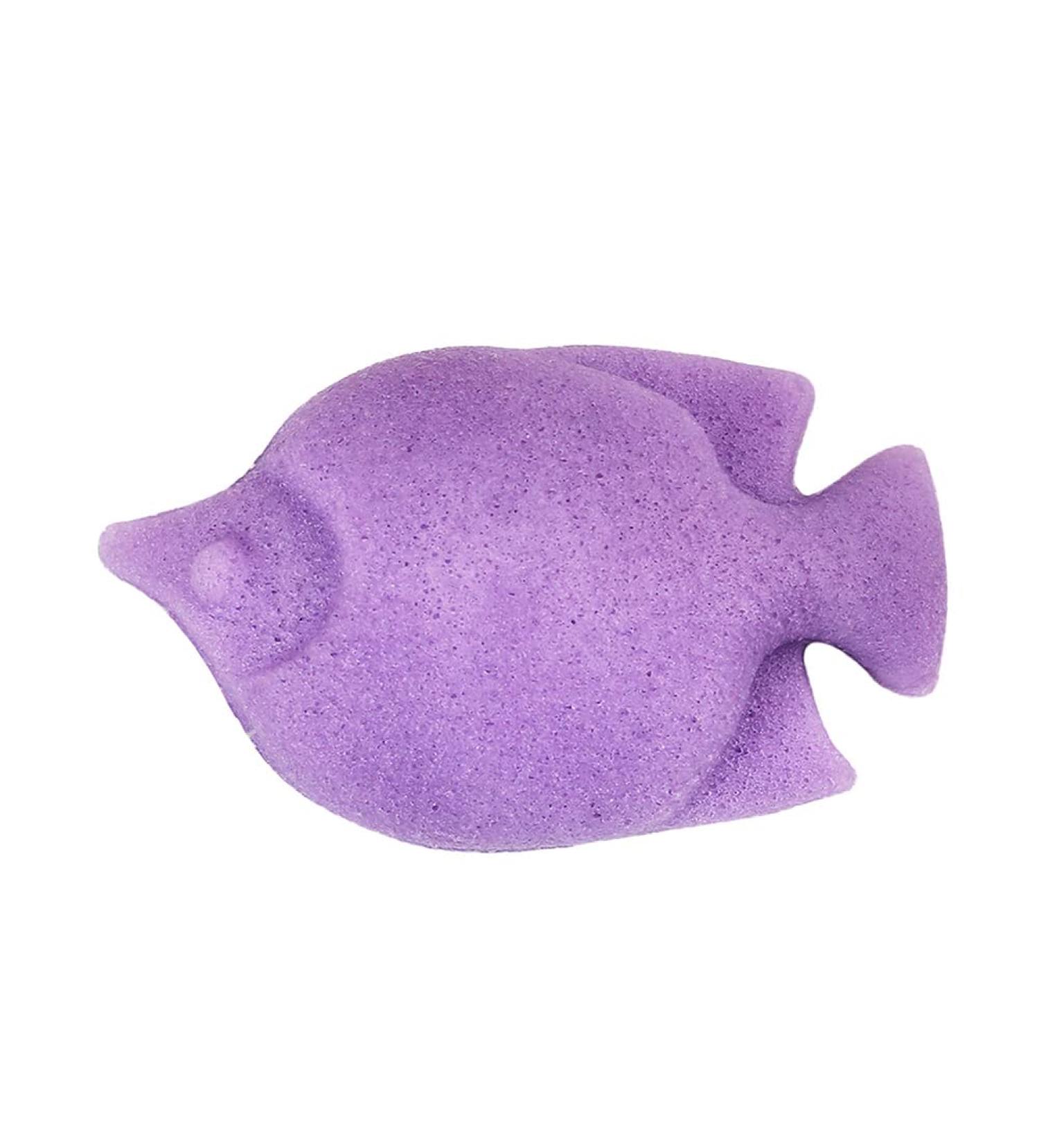 Fish Shape Wash Face Flutter Natural Face Body Care Sponges Dry for Home Gift(purple)