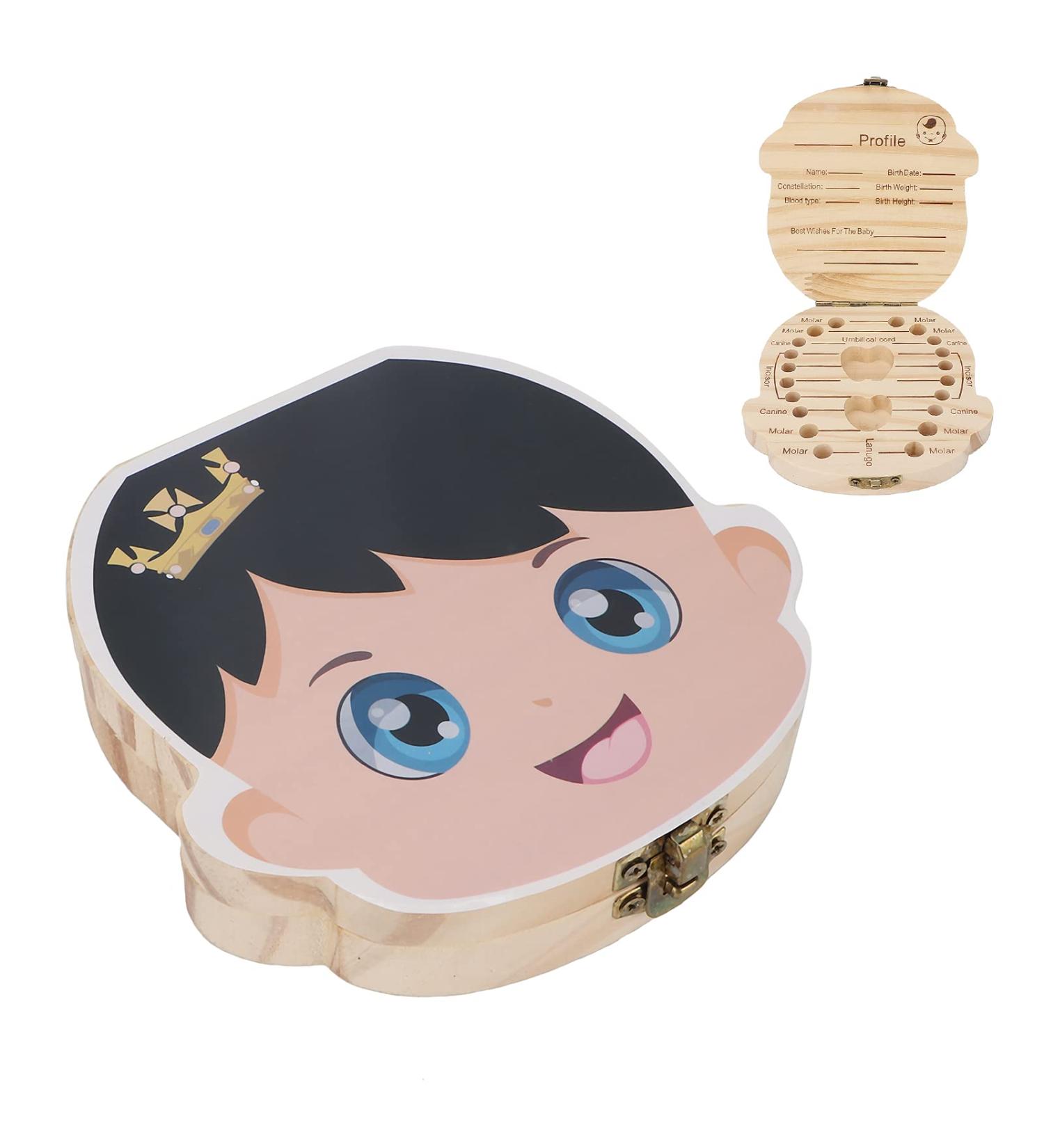 Wooden Baby Milk Tooth Box - Kids Keepsake Organizer for Boys - Primary Teeth Collection Box - Buy Online on GoSupps.com