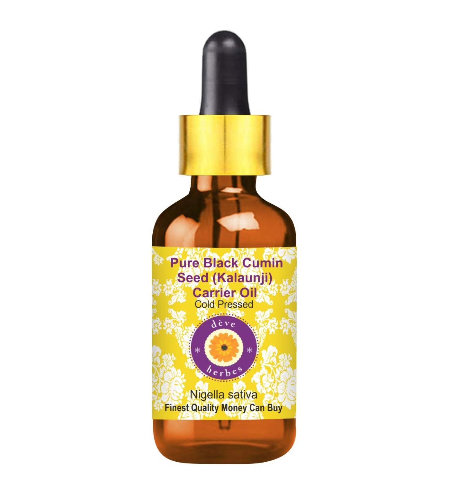 Buy DEve Herbes Pure Black Cumin Seed Oil (Kalaunji) - 15ml Cold-Pressed Nigella Sativa with Glass Dripper | Natural Therapeutic Quality - Buy Online on GoSupps.com
