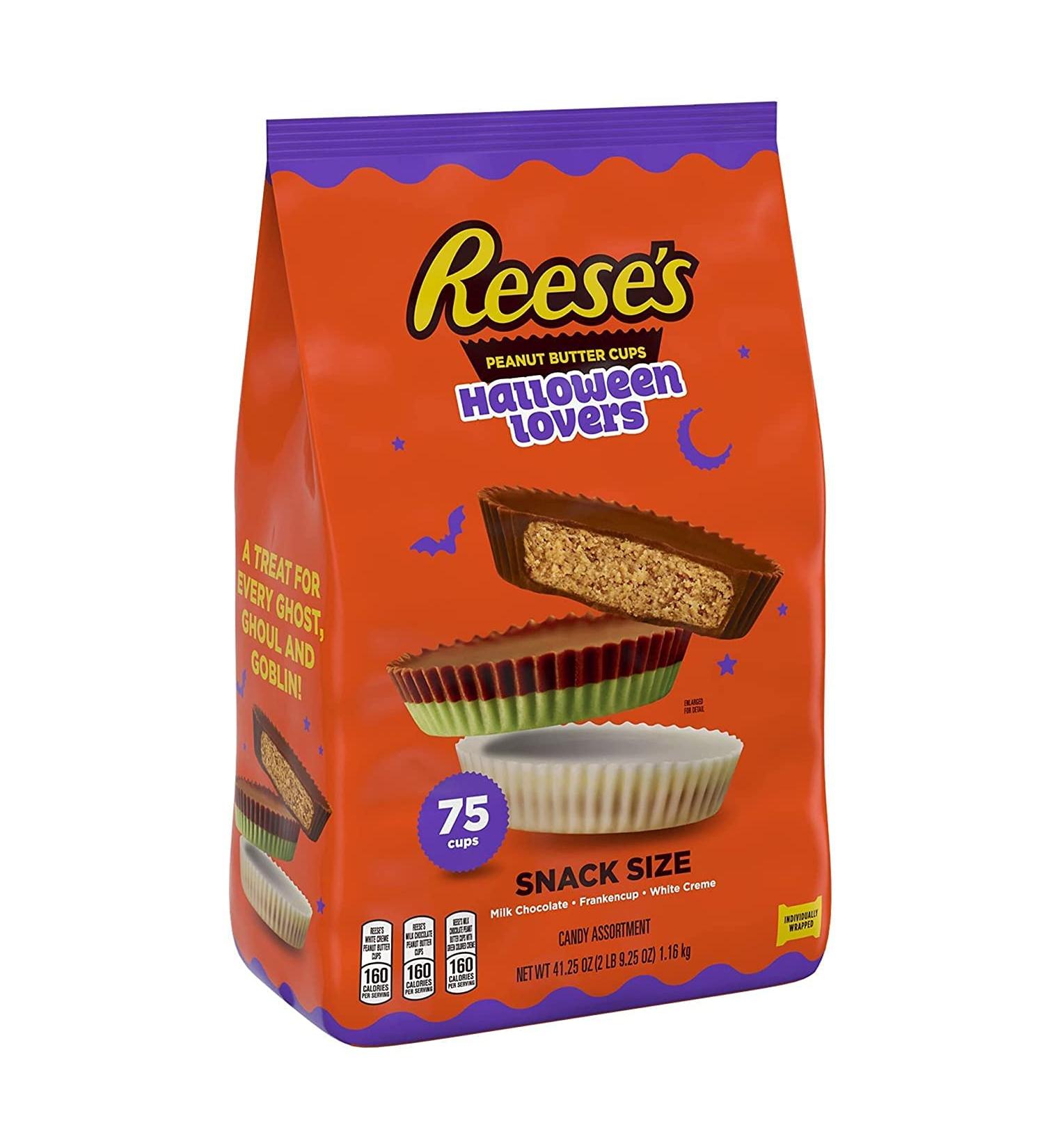 REESE'S Halloween Lovers Milk Chocolate & White Creme Assortment - 41.25 oz Bulk Variety Bag (75 Pieces) - Buy Online on GoSupps.com