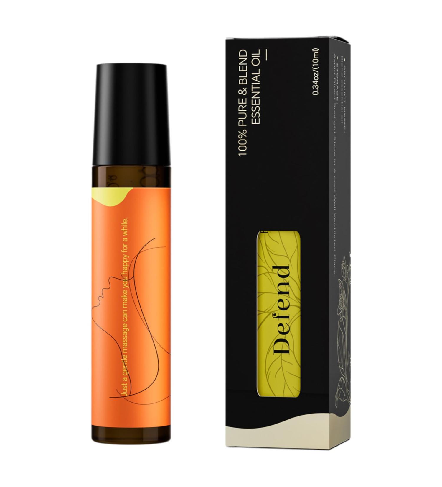 Pure Organic Castor Oil with Frankincense Essential Oil 10ML Natural Blend for Skin Body Care and Relaxation Defend One Size One Size Defend