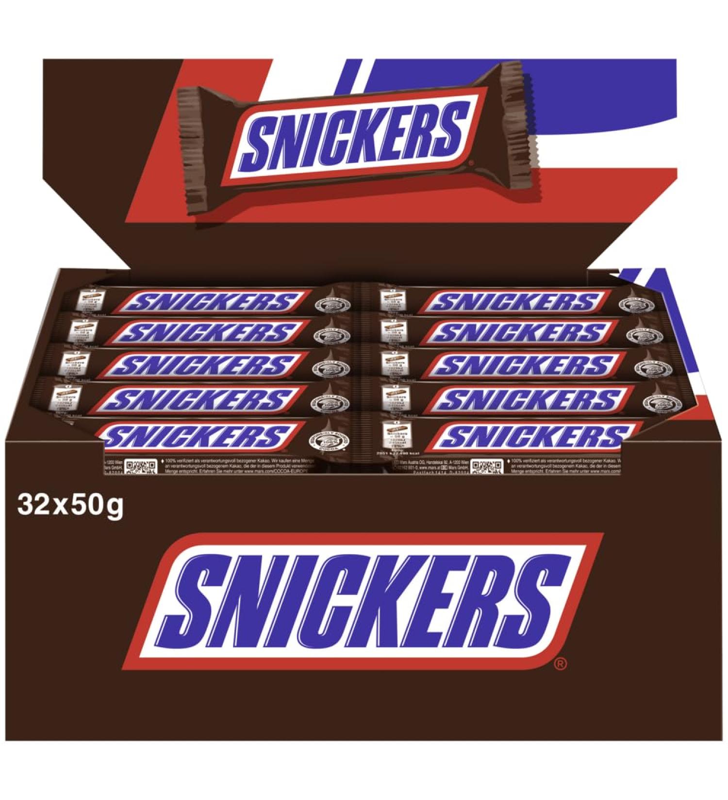  Snickers Candy Snickers Bar 32x50 grams - Buy Online on GoSupps.com