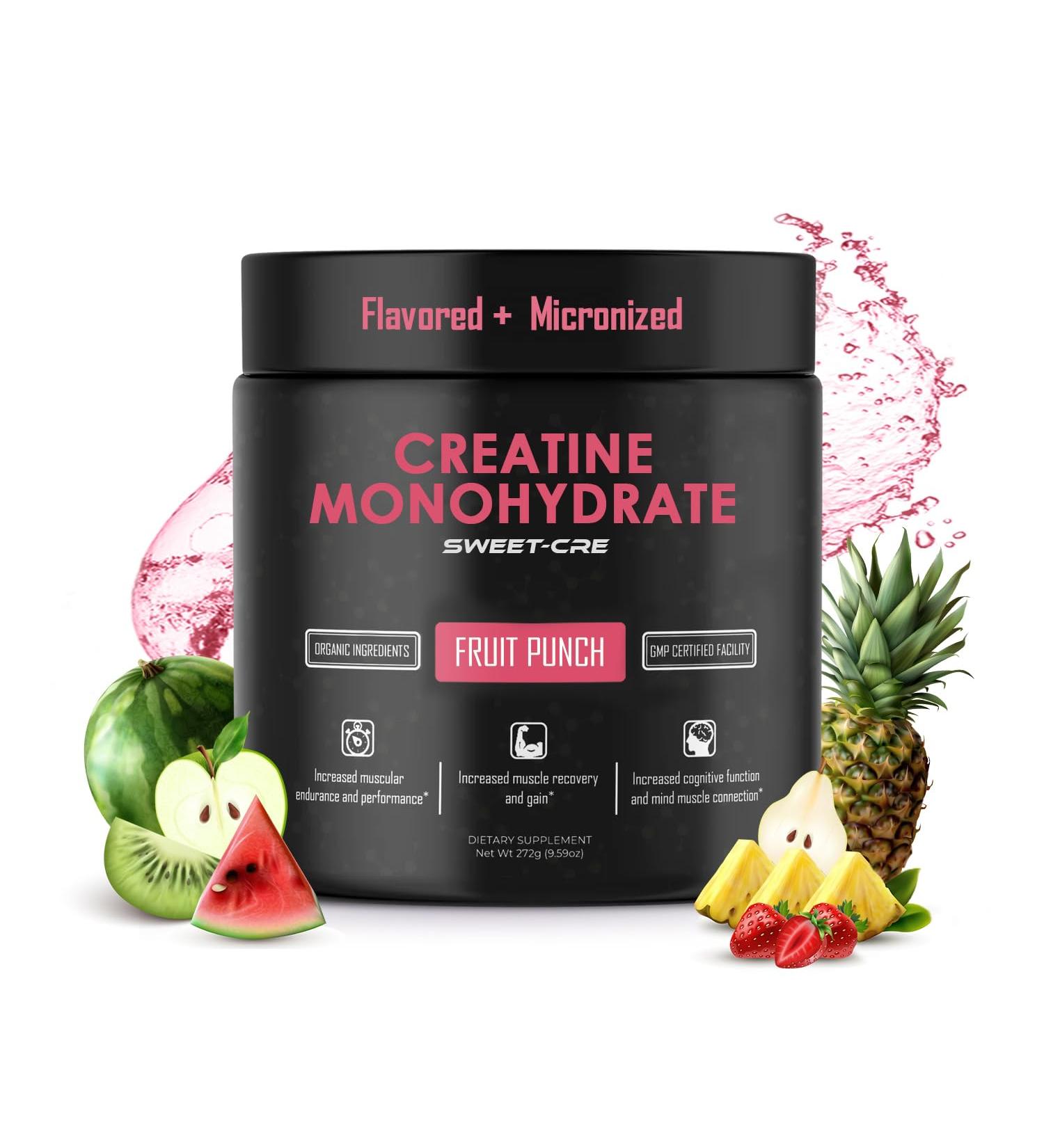 Creatine Monohydrate 5g Creatine Monohydrate Powder Advanced Creatine for Women and Men Bulk Supplements Creatine with Organic Ingredients Delicious Fruit Punch Flavor 10oz Fruit Punch 10 Ounce (Pack of 1) - Buy Online on GoSupps.com
