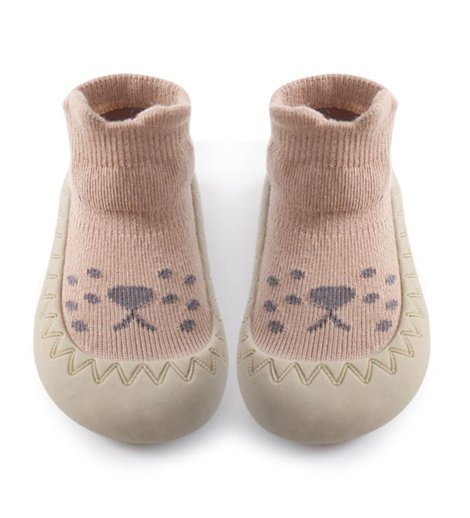 Soft Sole Toddler Sock Shoes for Baby Boys Girls 6-12 Months - Grip Bottoms, Cute First Walking Shoes (Coffee) - Buy Online on GoSupps.com