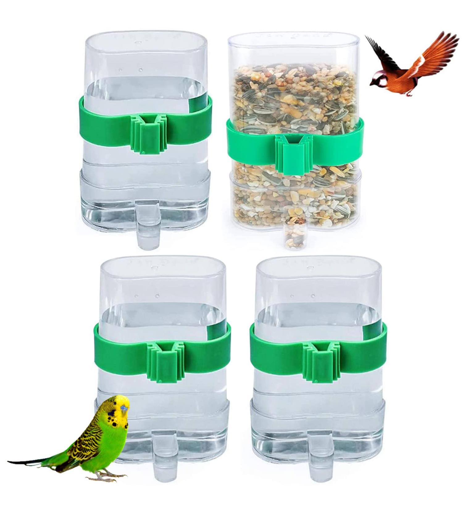 Water Feeders for Birds Liwein 4 Pack Bird Water Dispenser Automatic Bird Feeder Food Dispenser Pet Feeder Water Cup for Parrots Budgie Cockatiel - Buy Online on GoSupps.com