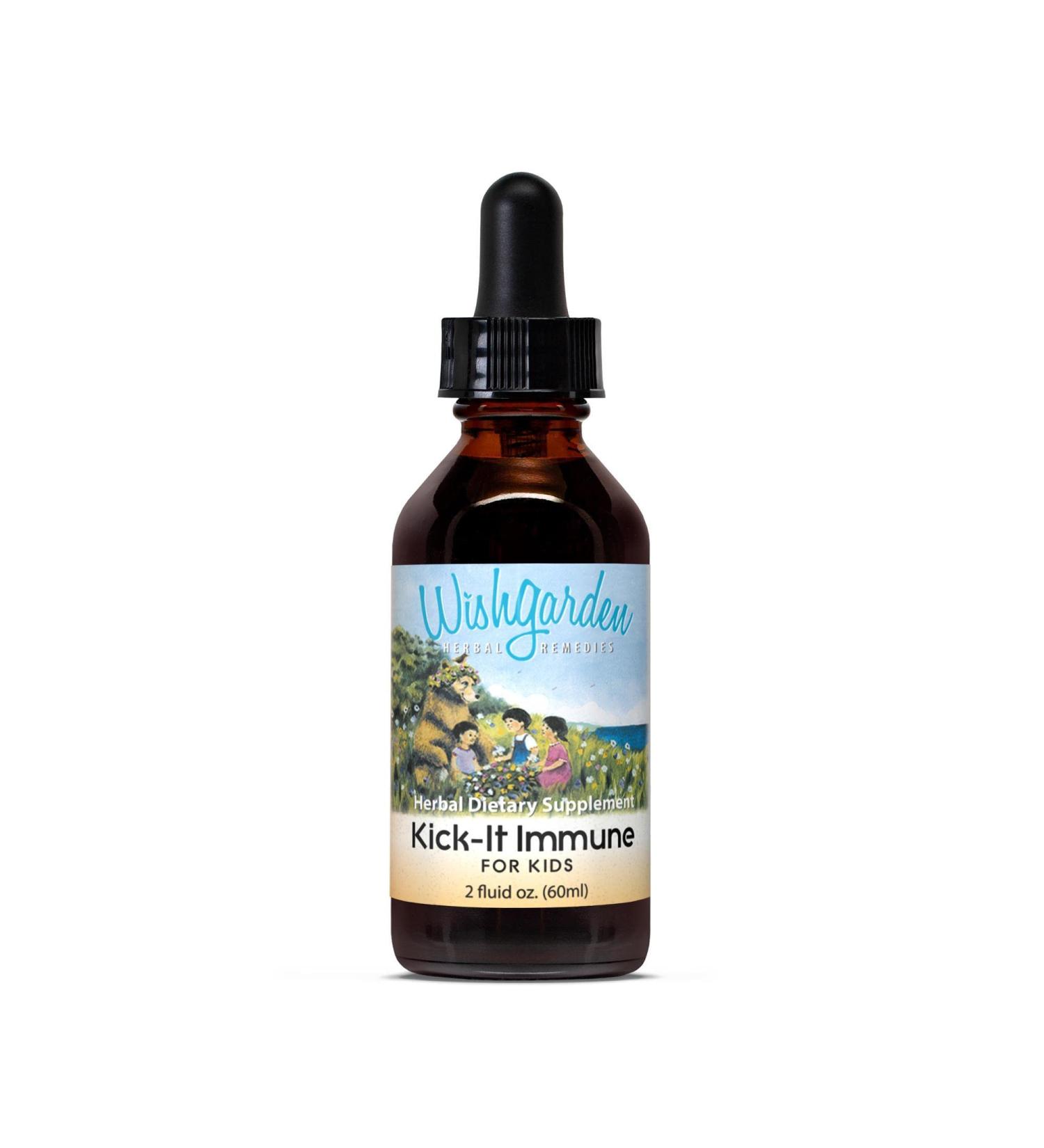 WishGarden Herbs Kick-It Immune for Kids - Herbal Immune Defense & Booster with Echinacea and Elder - 2oz - Buy Online on GoSupps.com
