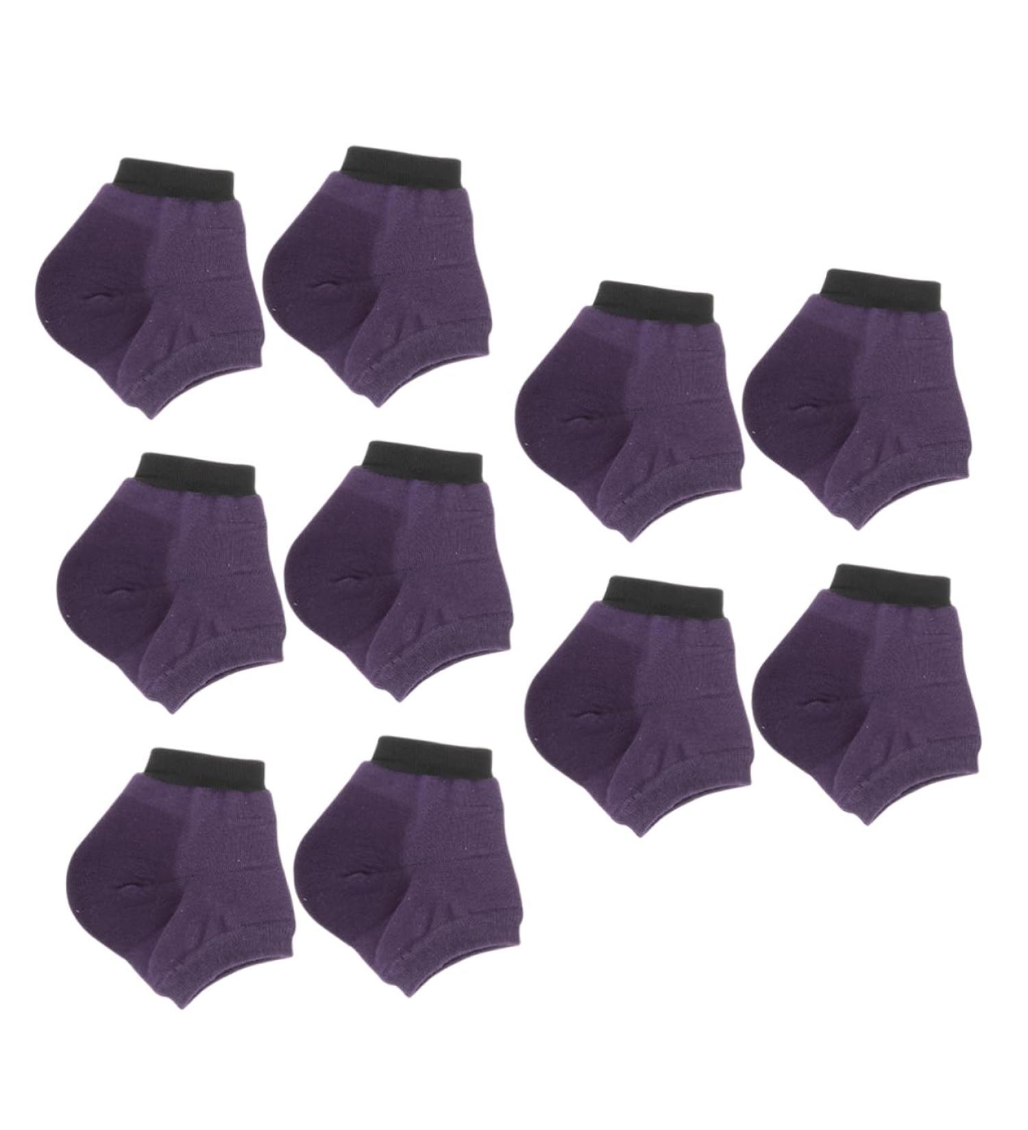 5 Pairs Moisturizing Socks Feet Moisturizer Socks Lotion Foot Spa Socks Tooth Gems Gel Sock Dry Feet Yoga Socks Ankle Socks Anti-Crack Socks Heel Silicone Breathable Socks Purple 19x13.5cm - Buy Online on GoSupps.com