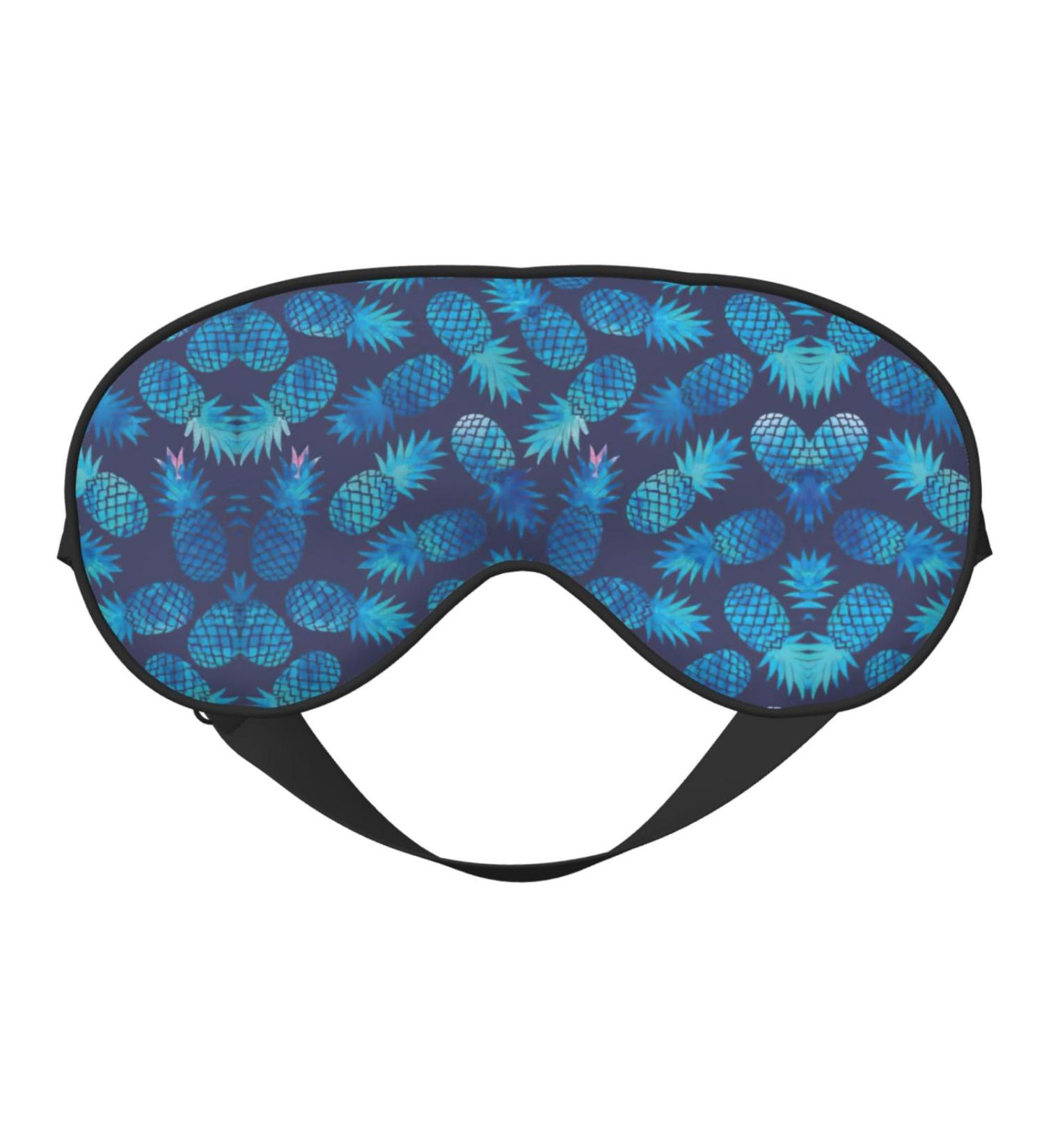 Blue Pineapple Print Unisex Sleep Eye Mask | Soft Travel Eye Shade for Yoga & Shift Work - Buy Online on GoSupps.com