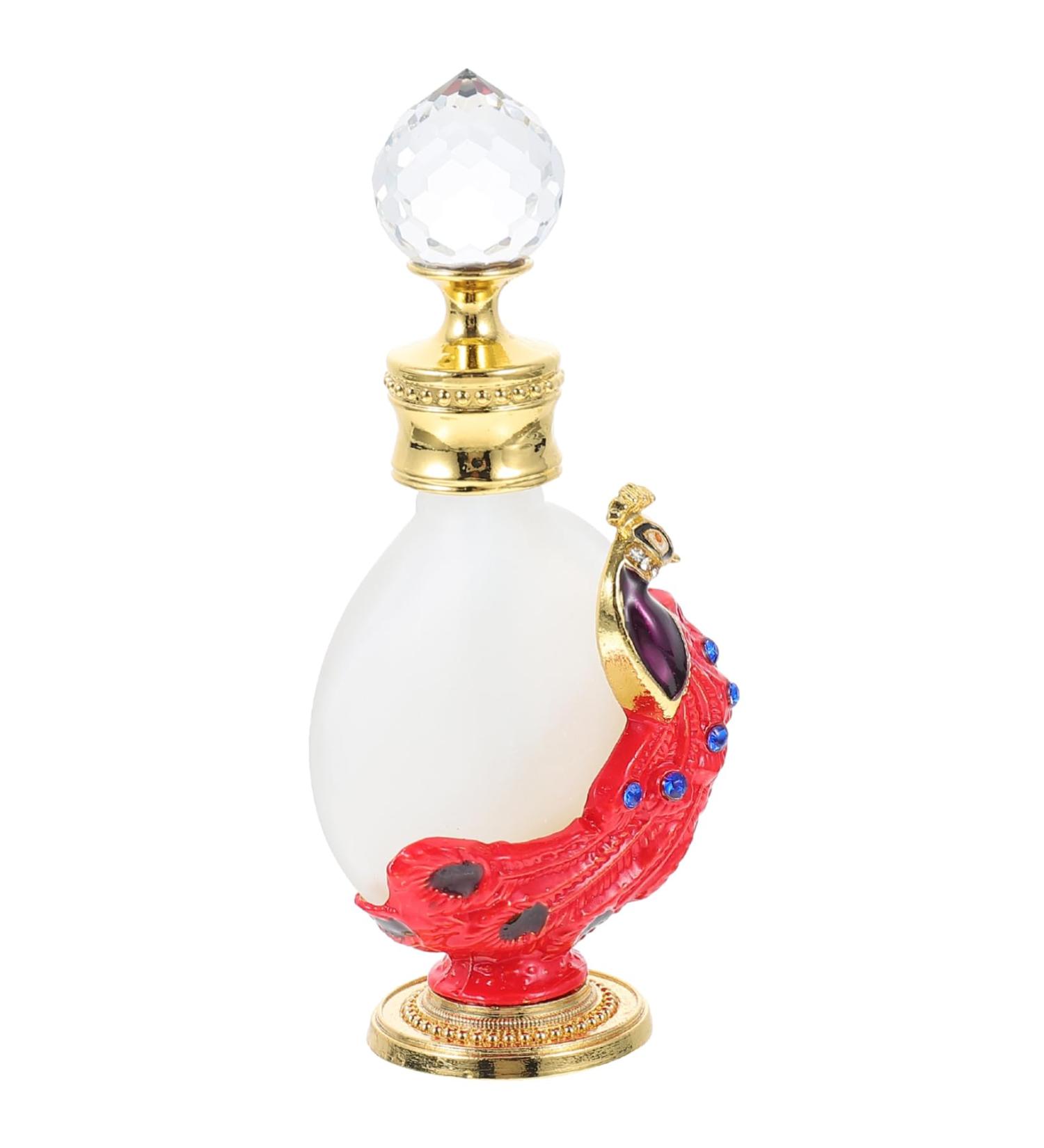 Angoily Middle Eastern Perfume Bottle Glass Perfume Vial Arabian Essential Oil Bottle Vintage Crystal Perfume Bottle Vintage Perfume Bottle Desk Topper Travel Mini Jewelry Aluminum Alloy 13x9x4cm Red - Buy Online on GoSupps.com