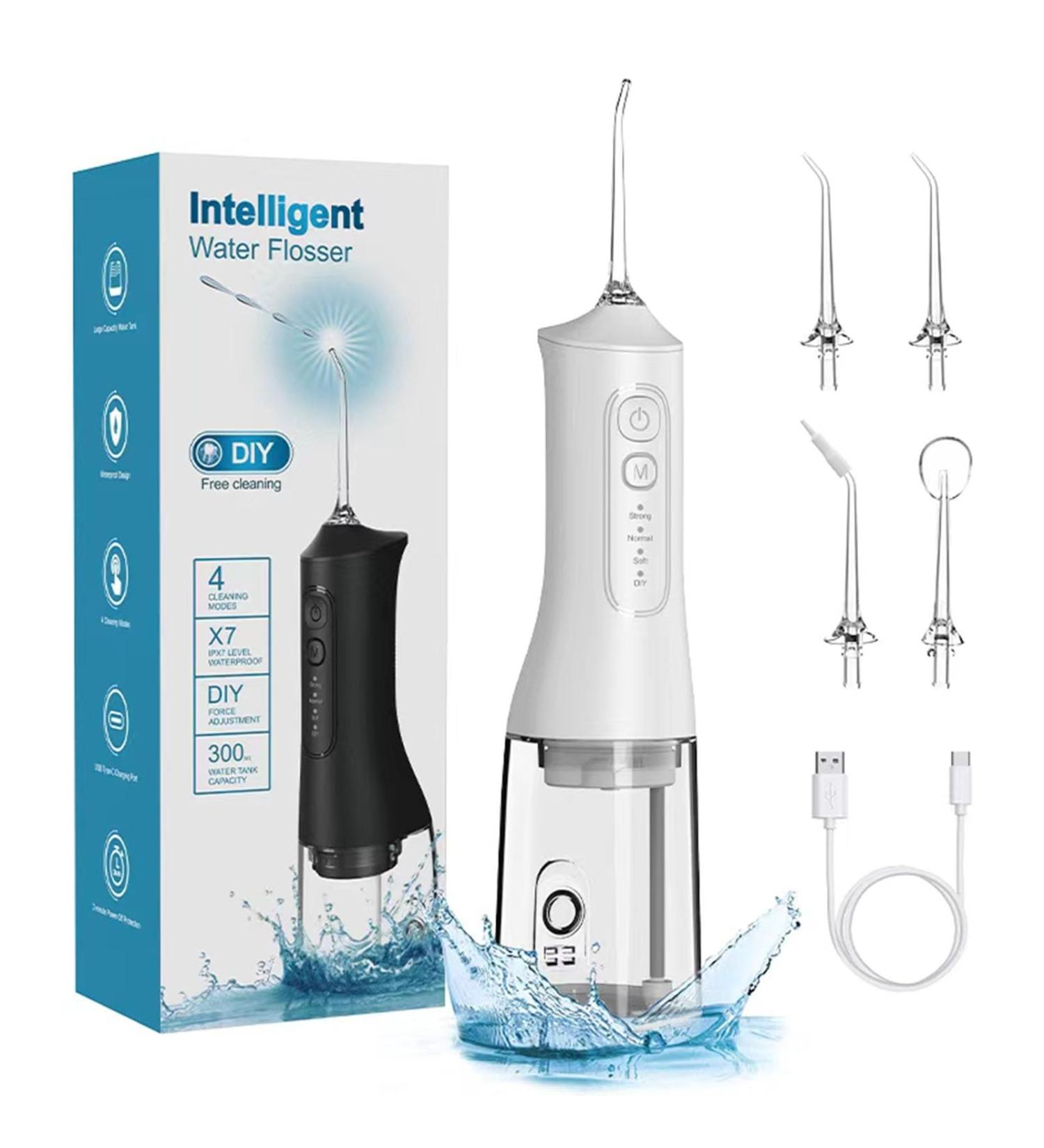 Buy Water Flossers for Teeth - 4 Speed Modes 5 Nozzles 300ML Tank Portable & Rechargeable | Best International Shipping - Buy Online on GoSupps.com