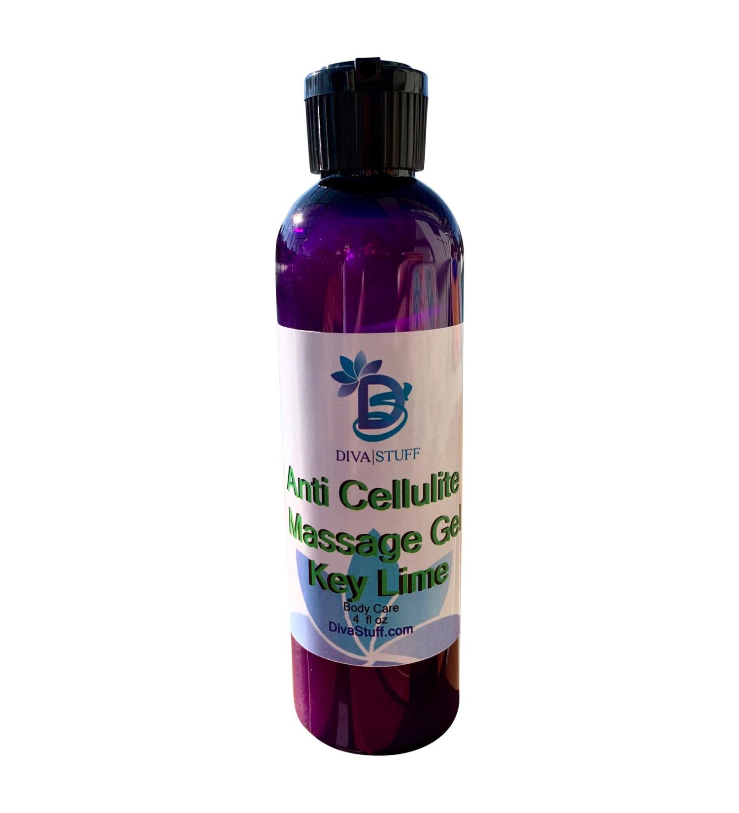 Anti Cellulite Massage Gel with Caffeine Grapefruit & Juniper Berry Key Lime Pie Scent By Kym's Diva Stuff