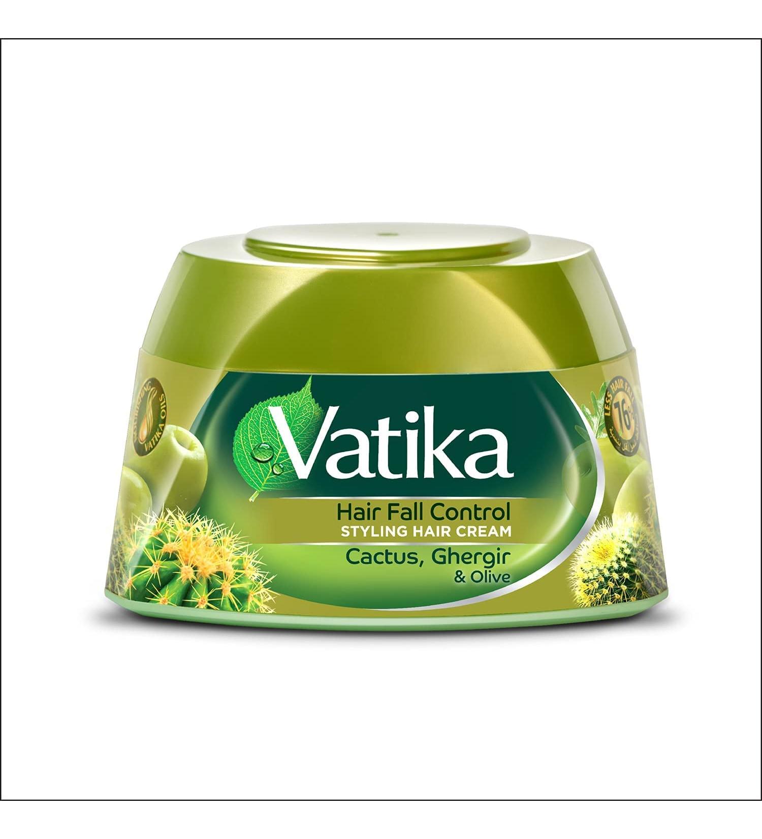 Vatika Naturals Hair Fall Control Styling Cream - Natural Cactus Ghergir & Olive Extracts - 140ml | Nourishing Hair Care - Buy Online on GoSupps.com