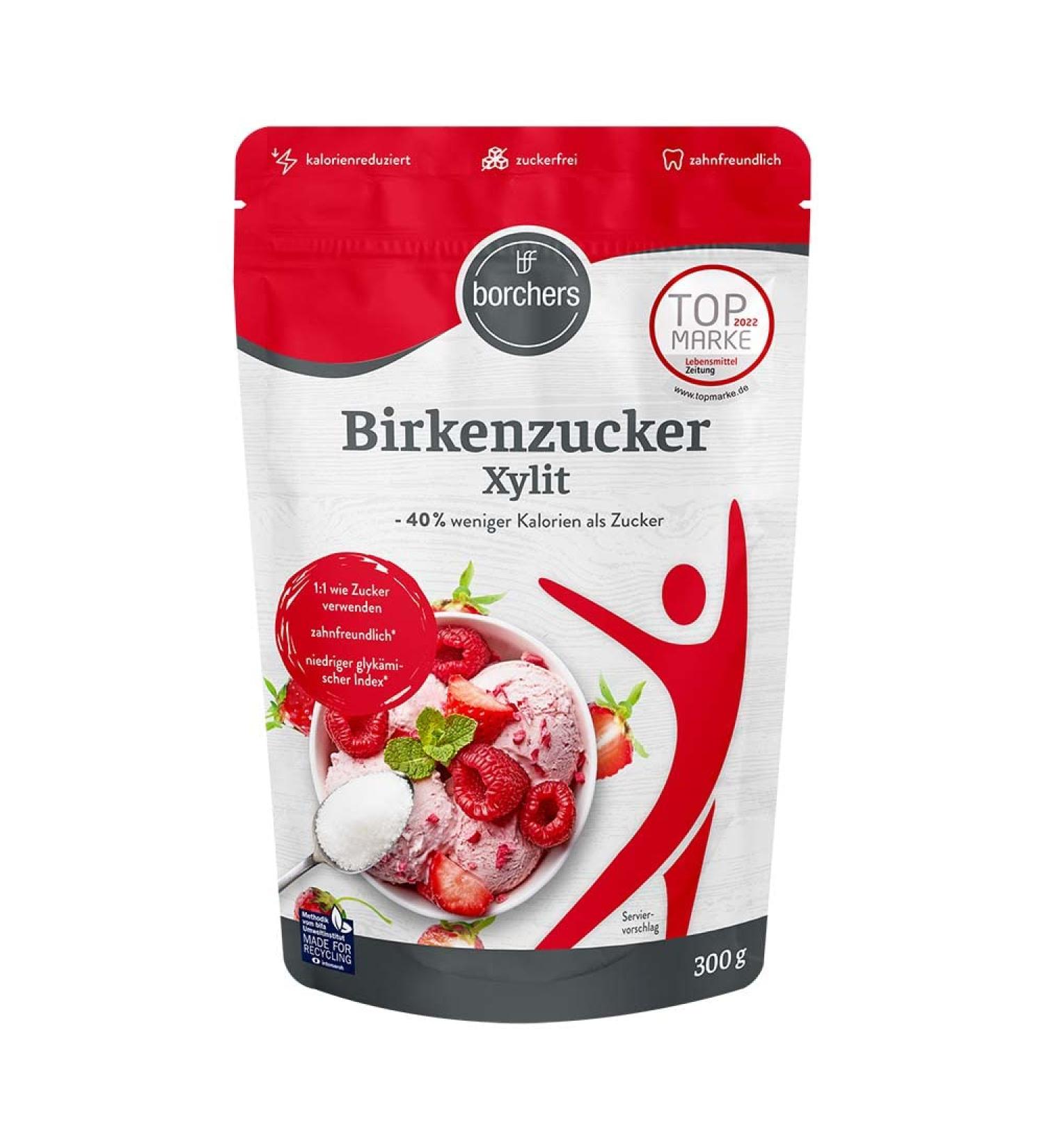3x Borchers birch sugar xylitol |3x 300 g bag |Sugar alternative |Sugar replacement |Sweet agent |Sugar -free |Reduced calorie |Tooth -friendly (3)