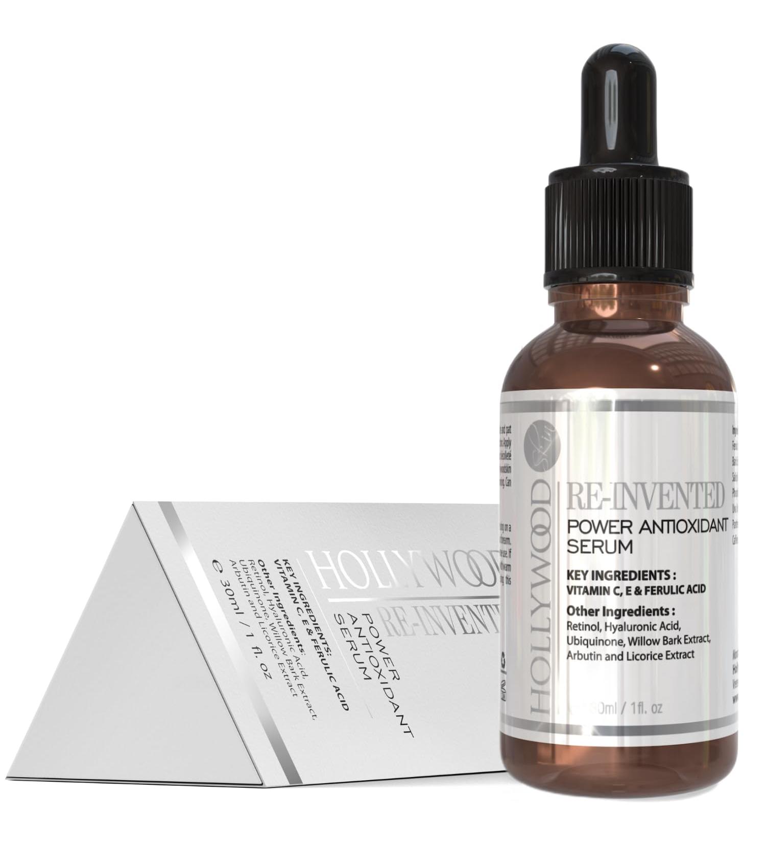 Hollywood skin Power Antioxidant Serum With 300 more Ferulic acid and vitamins C & E STRONGER than all the rest dosed to save you money and to work 30ml bottle - Buy Online on GoSupps.com