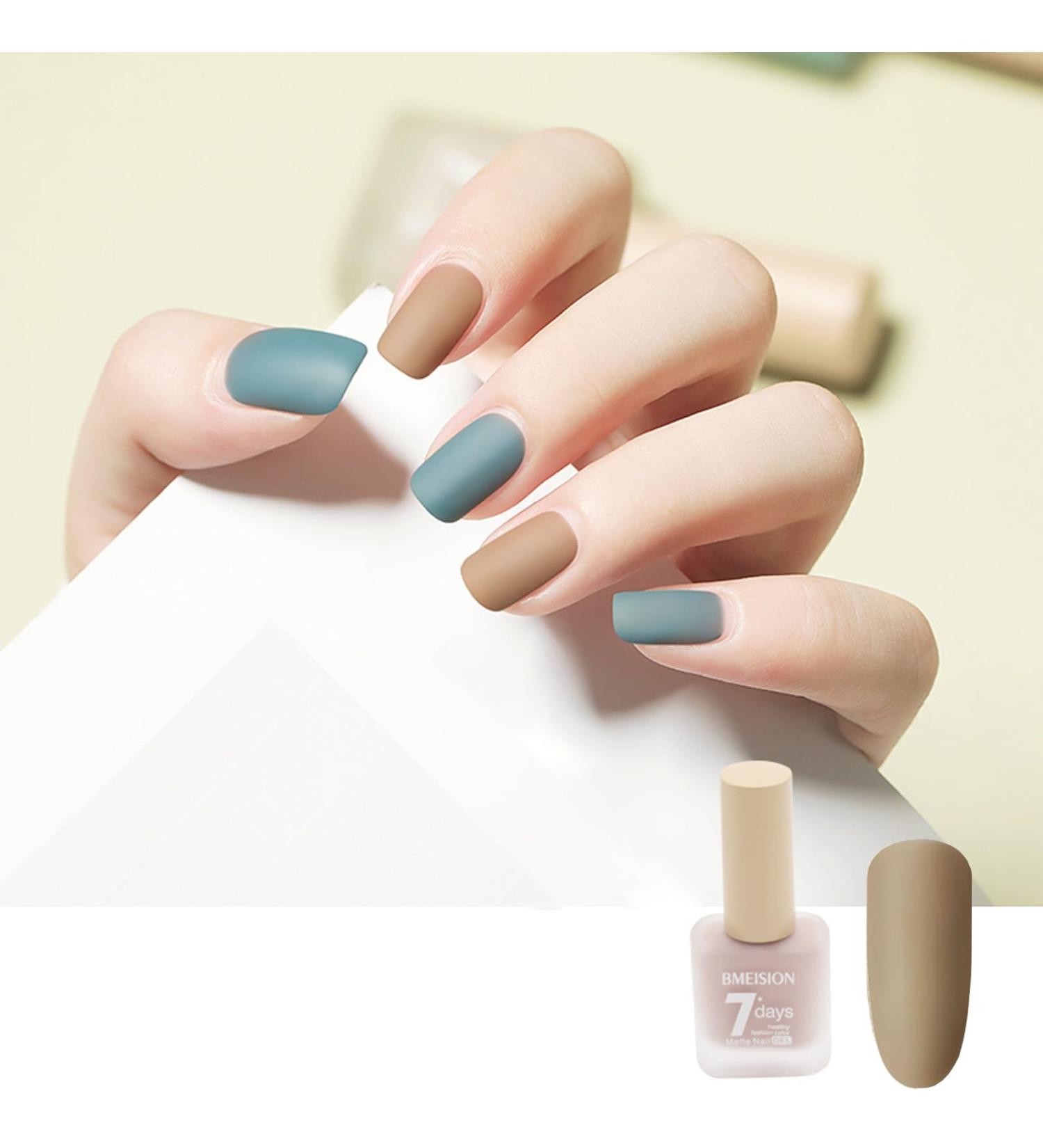 Matte Nail Varnish Quick Dry Nail Polish Velvet Finish Non Toxic Nail Polishes Water Based Formula Long Lasting Nail Polish Starter DIY For Women Party Salon Quick Dry No UV Needed 15ml 14# - Buy Online on GoSupps.com