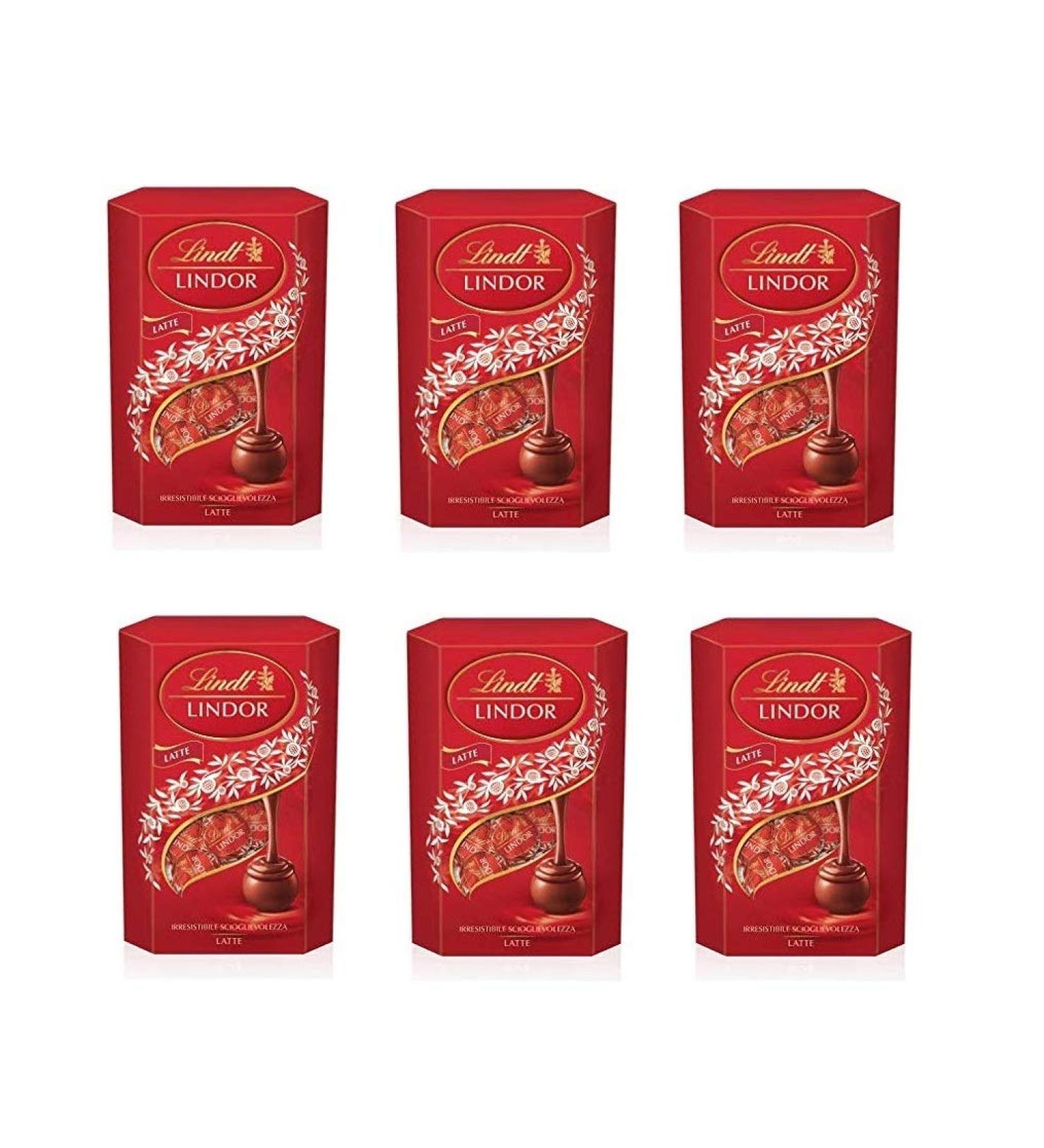 Lindt Lindt Lindor 200g Milk Chocolate Pralines with Soft Filling - Pack of 6