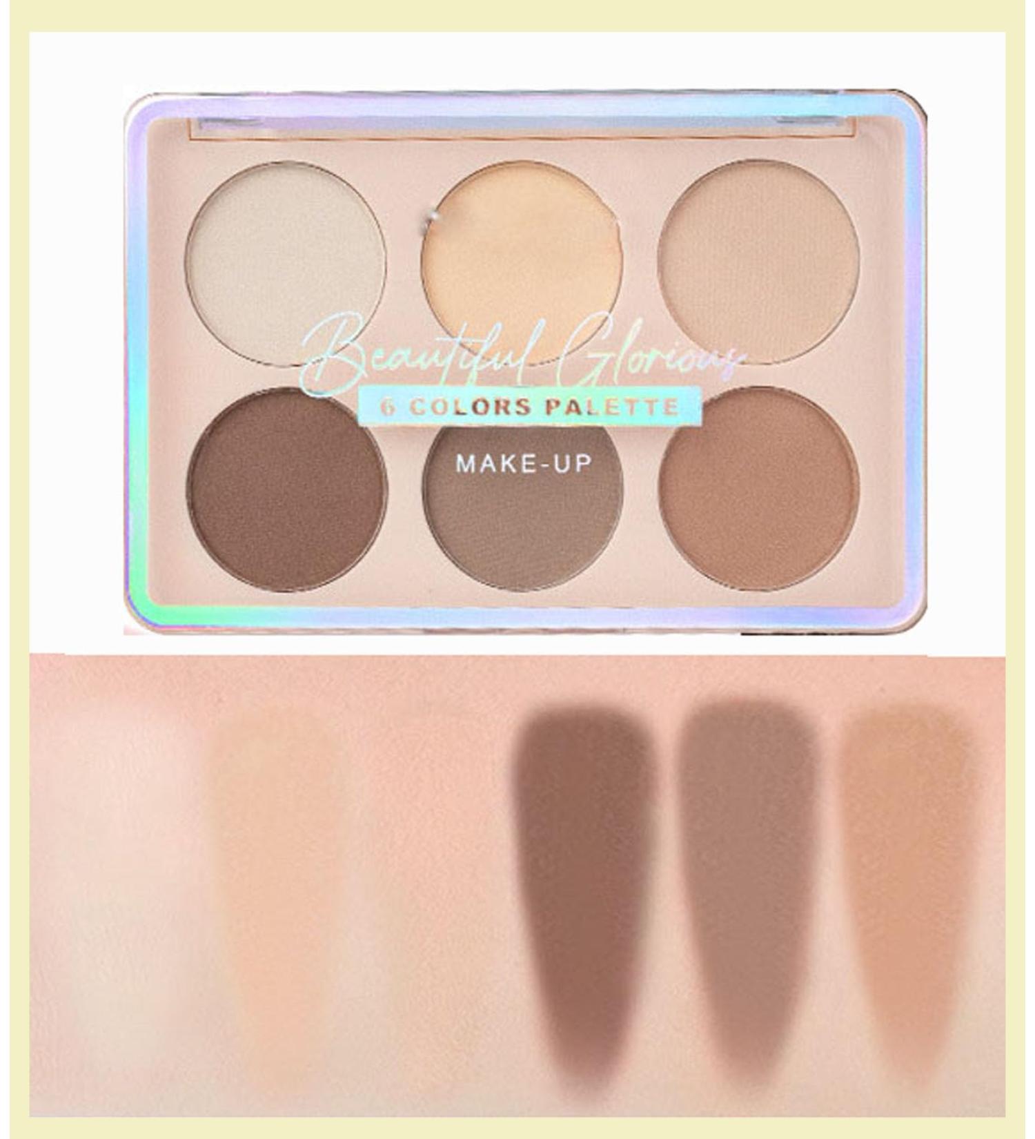 Highlight Brightening Makeup disk - highlight blush eye shadow nose Shadow MATTE BRILLANT 6 colors multi-use flake contour Makeup disk (C01) - Buy Online on GoSupps.com
