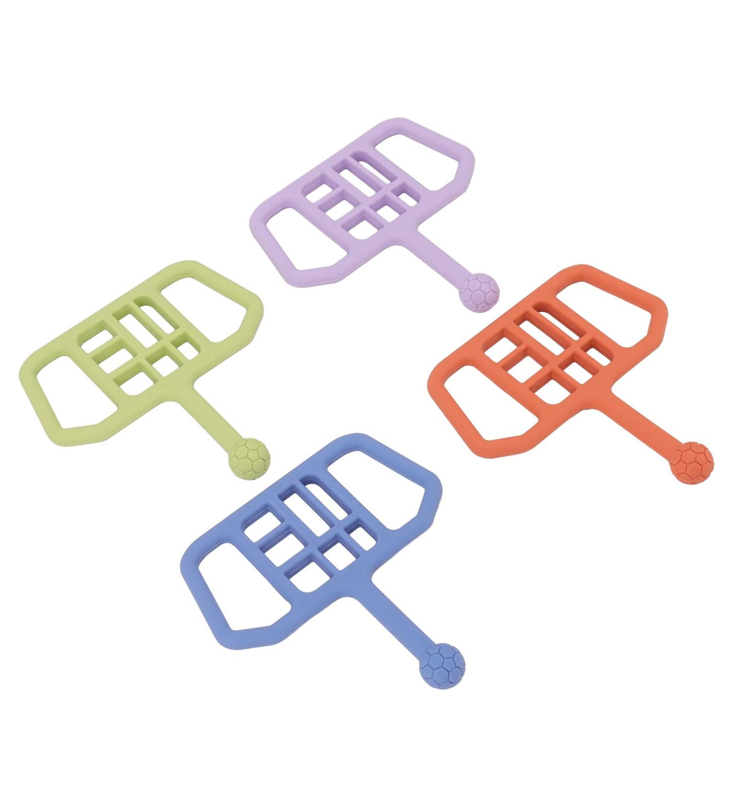 Alomejor Silicone Baby Bite Ring Toys - 4 Pack Infant Teething Relief & Soothing Rings - Buy Online on GoSupps.com