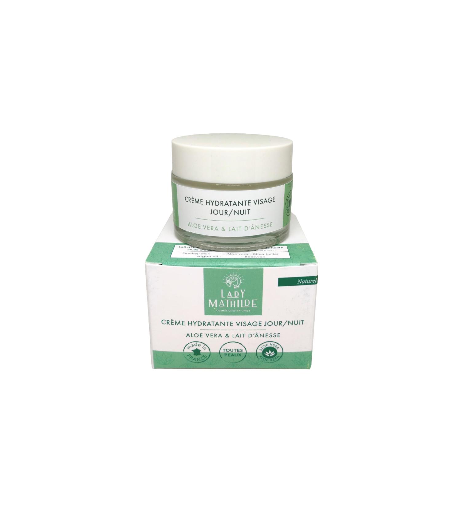 Lady Mathilde - Moisturizing Face Cream - Day/Night - Aloe Vera & Donkey Milk - natural ingredients - All Skin Types Even Sensitive - Natural Red Fruit Scent - Made in France - 50 ml Jar - Buy Online on GoSupps.com