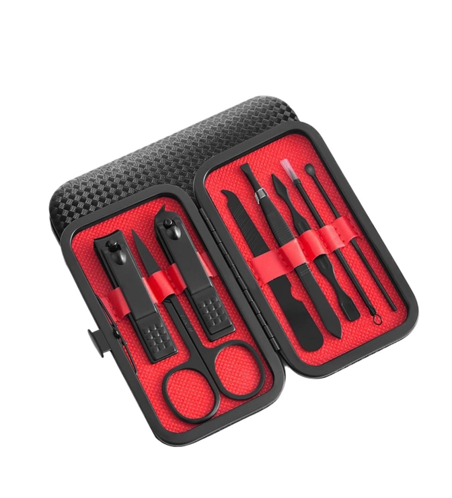 Travel Manicure Set Nail Clipper Set Stainless Steel Pedicure Care Beauty Set Nail Beauty Set with Portable Box The Best Gift for Friends Wives Parents and Relatives (Color : 8 Black) - Buy Online on GoSupps.com