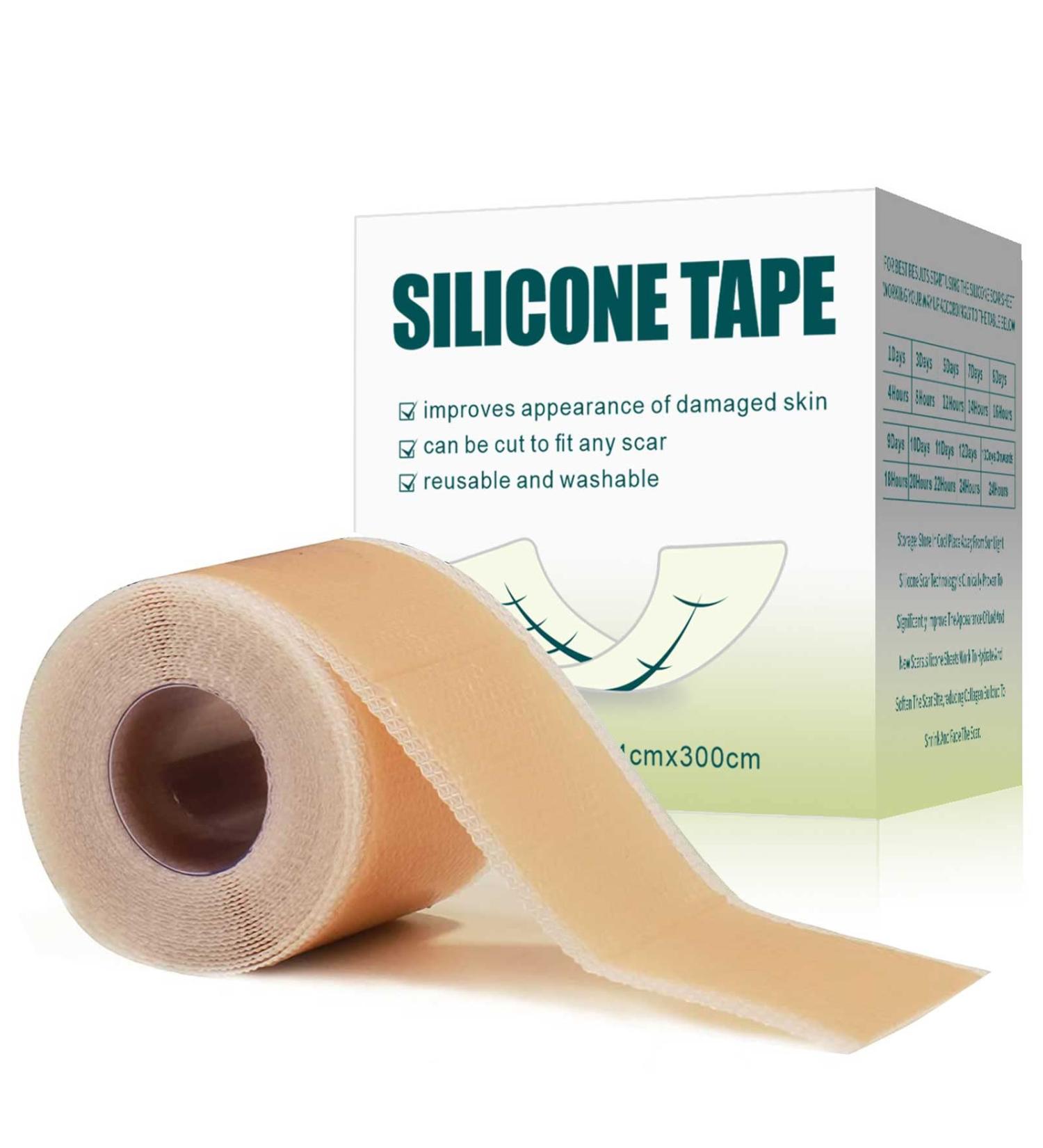 Silicone Scar Sheets 1.6 x 120 - Professional Reusable Tape for C-Section, Surgery, Burn, Keloid, Acne - Buy Online on GoSupps.com