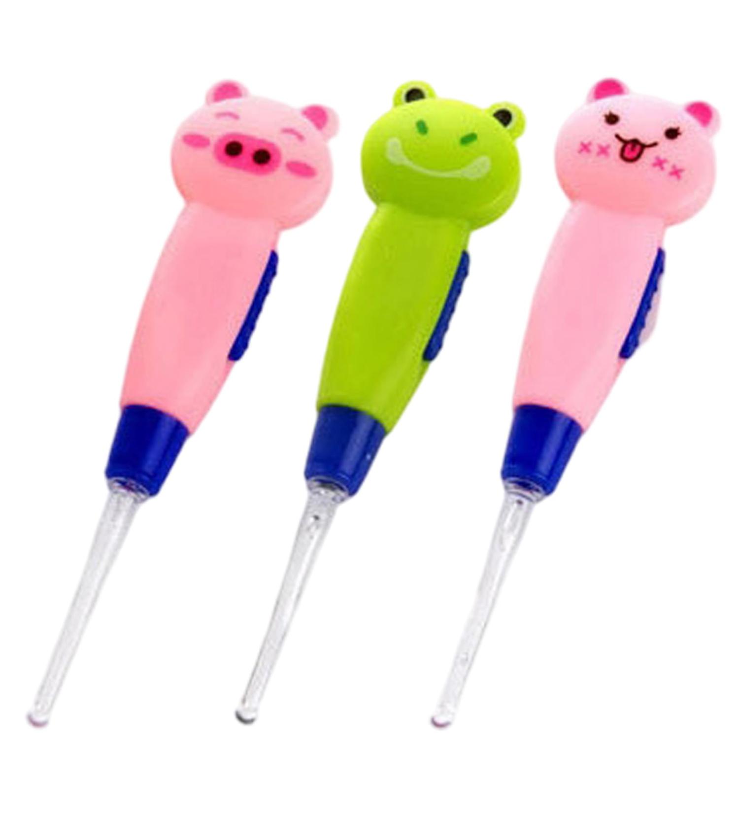Ear Wax Removal for Kids 3Pcs Ear Wax Removal for Kids with LED Light Detachable Cute Cartoon Cleaner with Light for Easy Access 6x3in - Buy Online on GoSupps.com