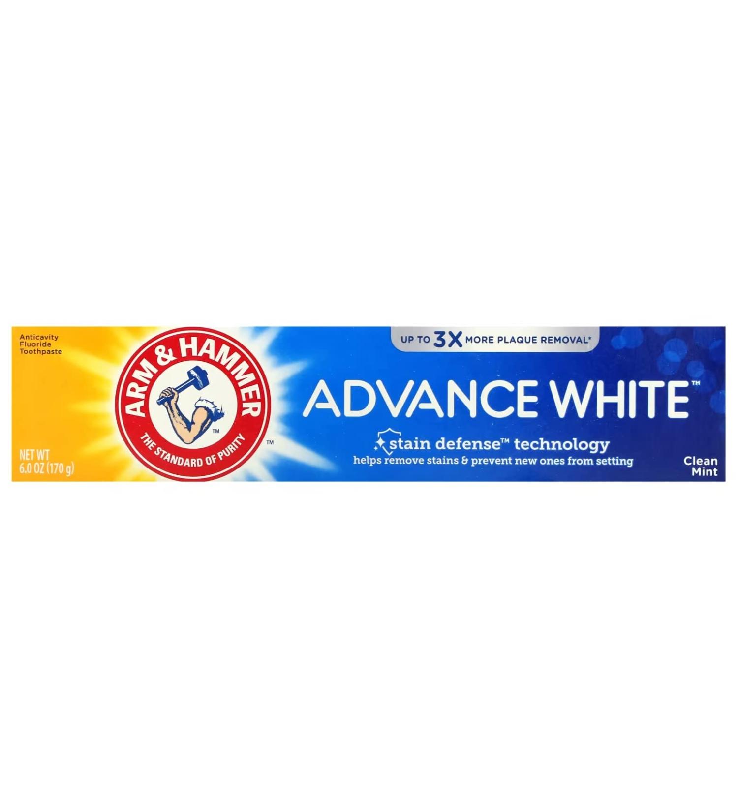 ARM & HAMMER Advance White Extreme Whitening Baking Soda and Peroxide Toothpaste Fresh Mint Twin Pack 6 oz (Pack of 4) 6 Ounce (Pack of 4)