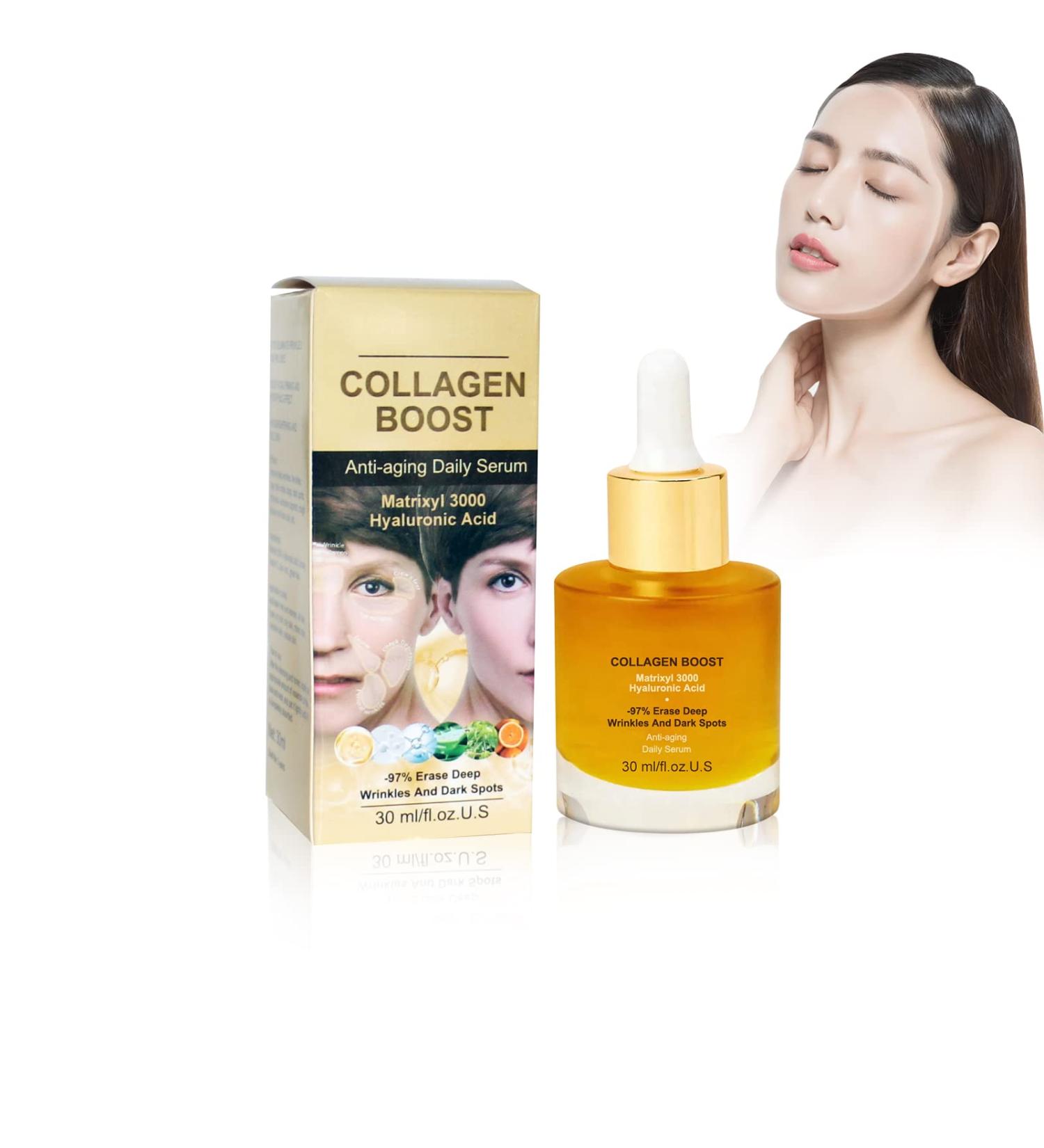 Anti-Wrinkle Collagen Boost Serum Advanced Collagen Boost Anti Aging Serum Collagen Face Serum Anti-Aging Hyalurogel Serum Wrinkle Reduction Anti Acne Brightening Facial Essence - Buy Online on GoSupps.com