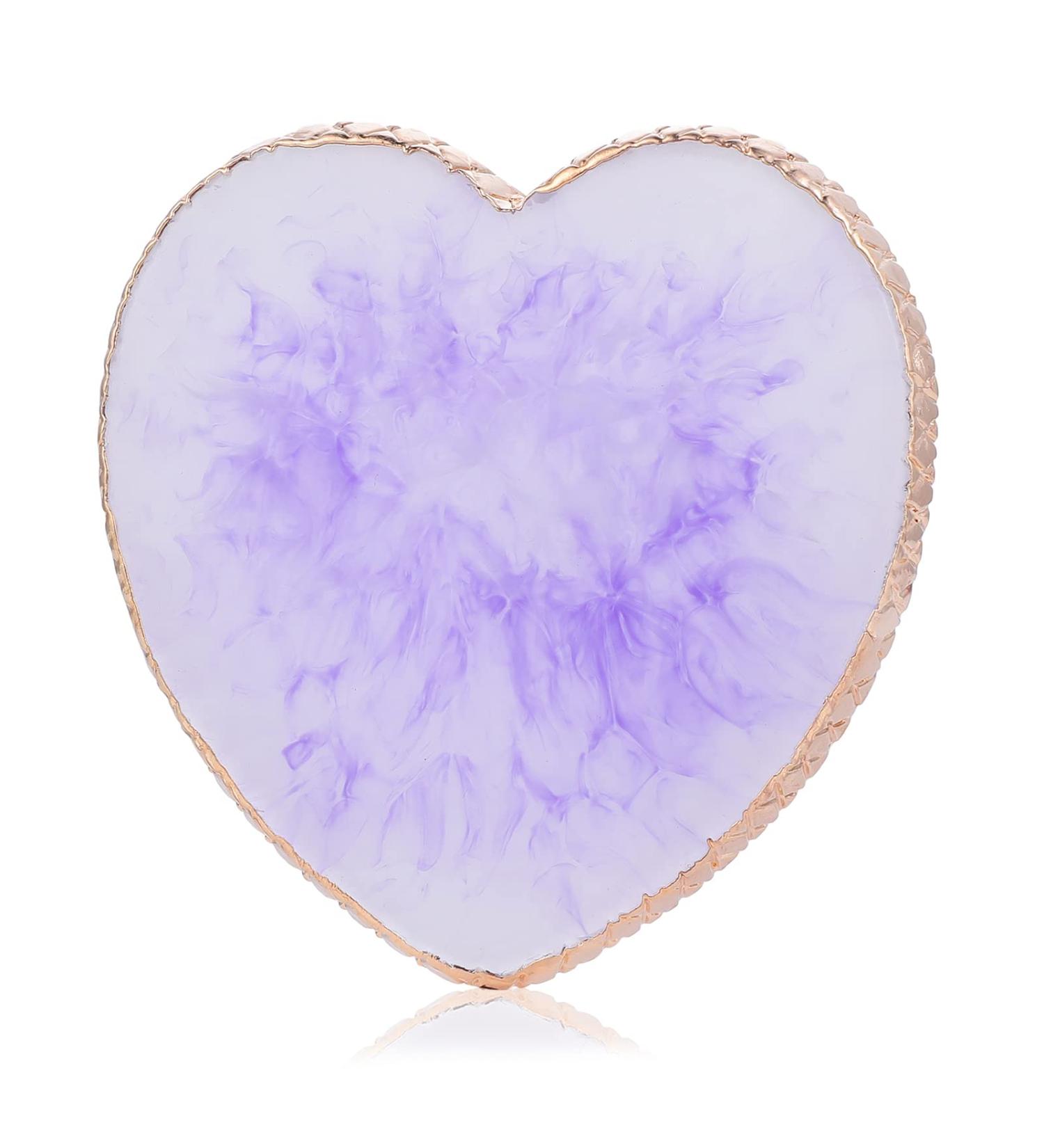 Sibba Resin Nail Art Palette - Purple Heart Shape Mixing Plate with Golden Edge - Nail Holder Display Board for Nail Polish Color Mixing - Cosmetic Mixing Tools - Buy Online on GoSupps.com