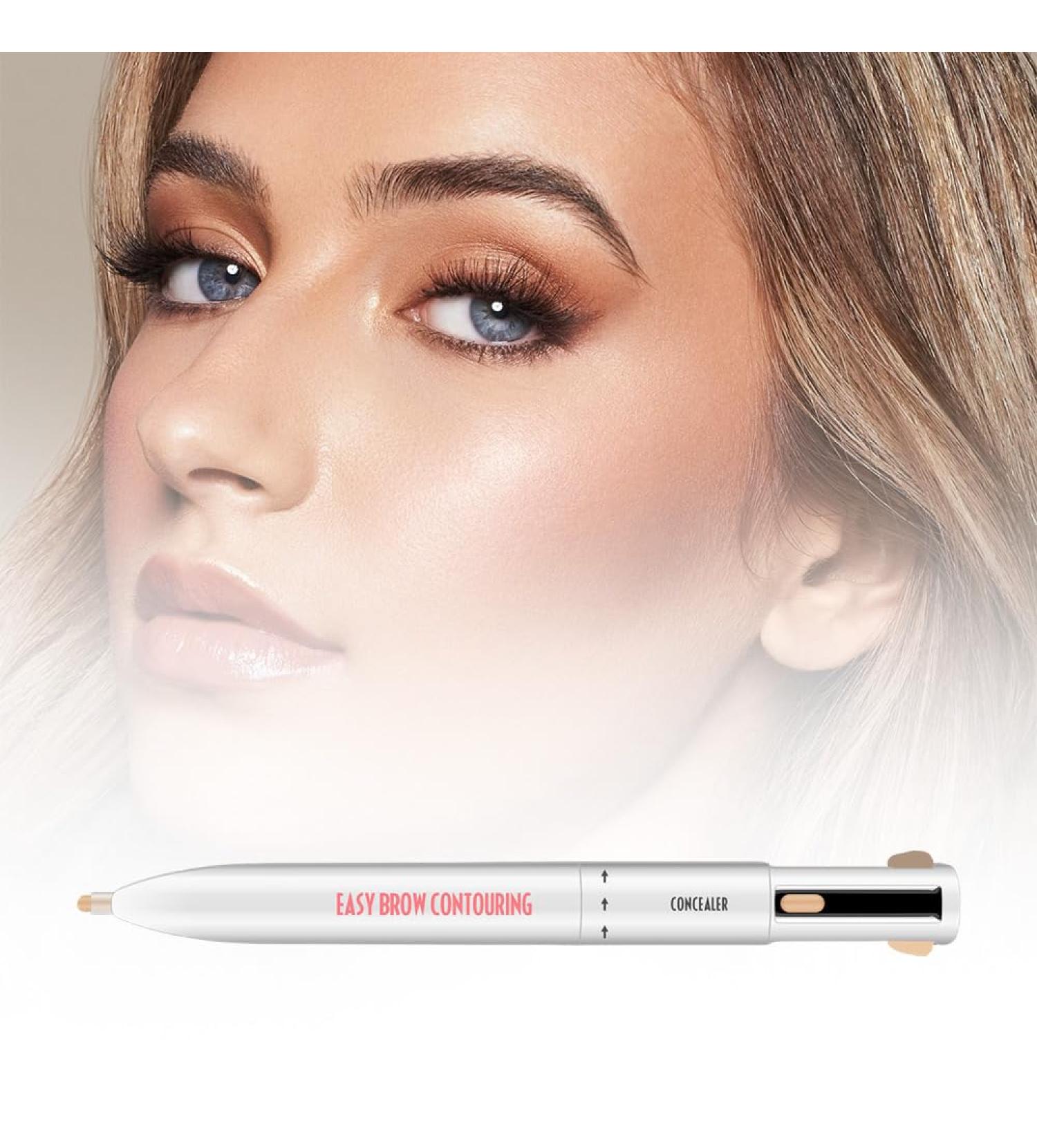 4 in 1 Waterproof Eyebrow Pen 4 in 1 Makeup Pencil Multifunctional Makeup Pen to Create Perfect Long-Lasting Waterproof Makeup (Dark Brown) - Buy Online on GoSupps.com