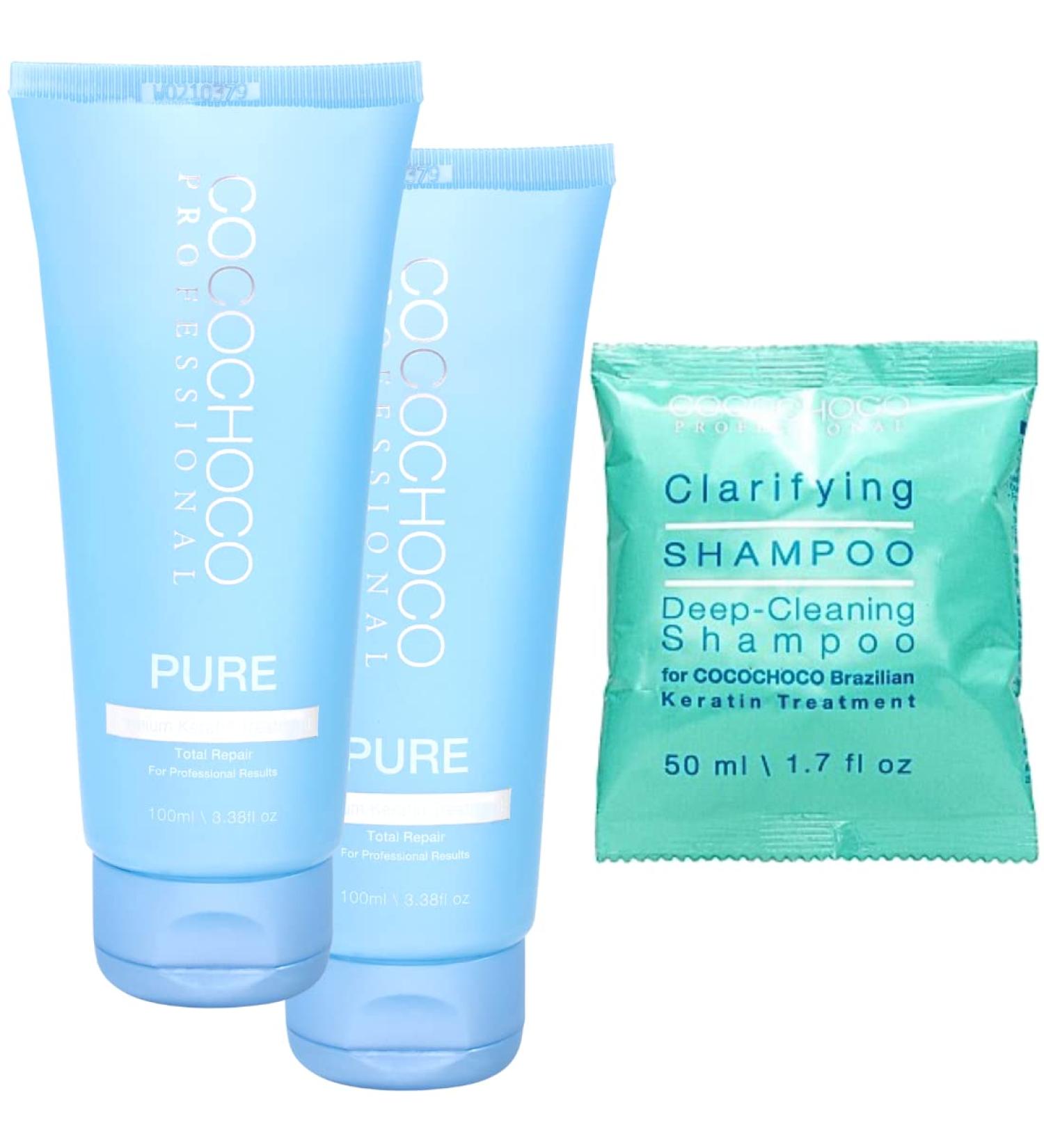 COCOCHOCO PURE Professional Gold Premium Keratin Hair Treatment 200ml + Clarifying Shampoo 50ml - Buy Online on GoSupps.com