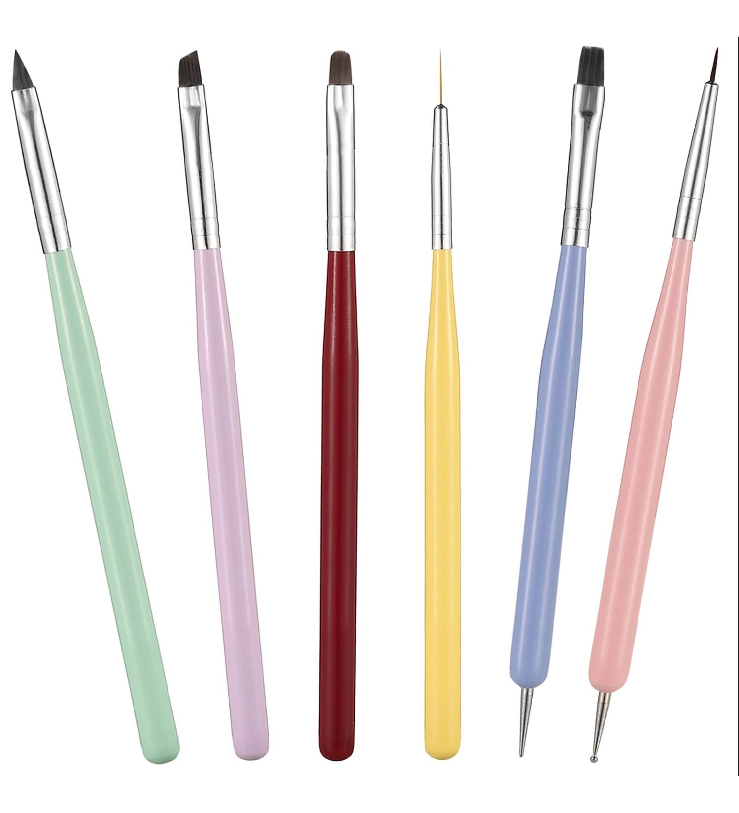 Nail Art Brushes Set for Precision Nail Design - Includes Gel Brush, Dotting Pen, Liner Brush - Buy Online on GoSupps.com