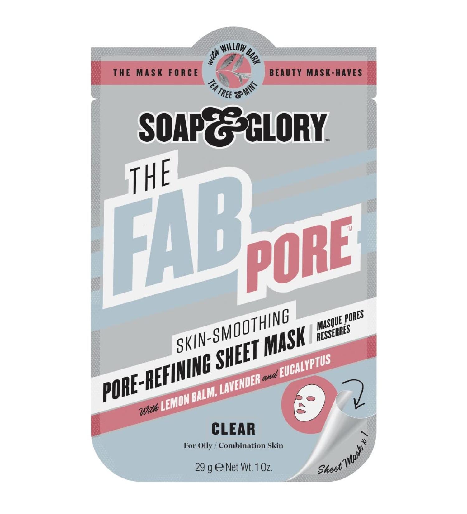 Buy Soap & Glory The Fab Pore Sheet Mask - Pore-Refining with Tea Tree & White Willow Bark for Oily Skin - International Shipping Available - Buy Online on GoSupps.com