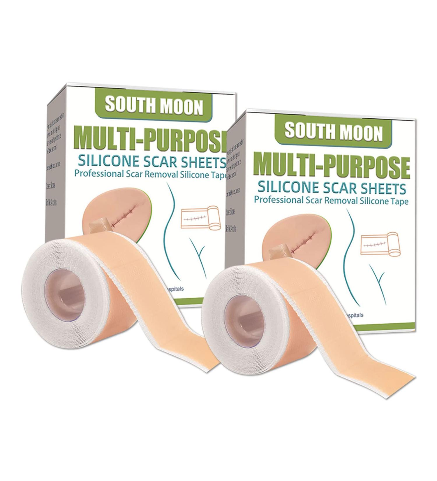 Silicone Scar Removal Tape for Acne, C-Section & Surgery Scars - 2 Rolls, 6-12 Month Supply, 1.6 x 60 Per Roll - Buy Online on GoSupps.com