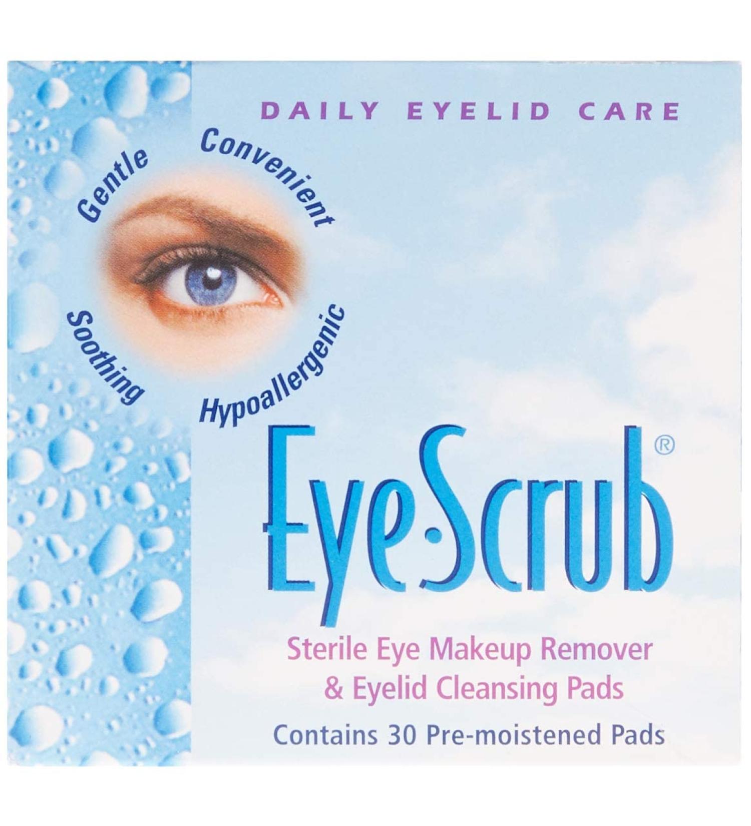 Eye Scrub Sterile Makeup Remover & Eyelid Cleansing Pads - Gentle & Effective - Buy Online on GoSupps.com