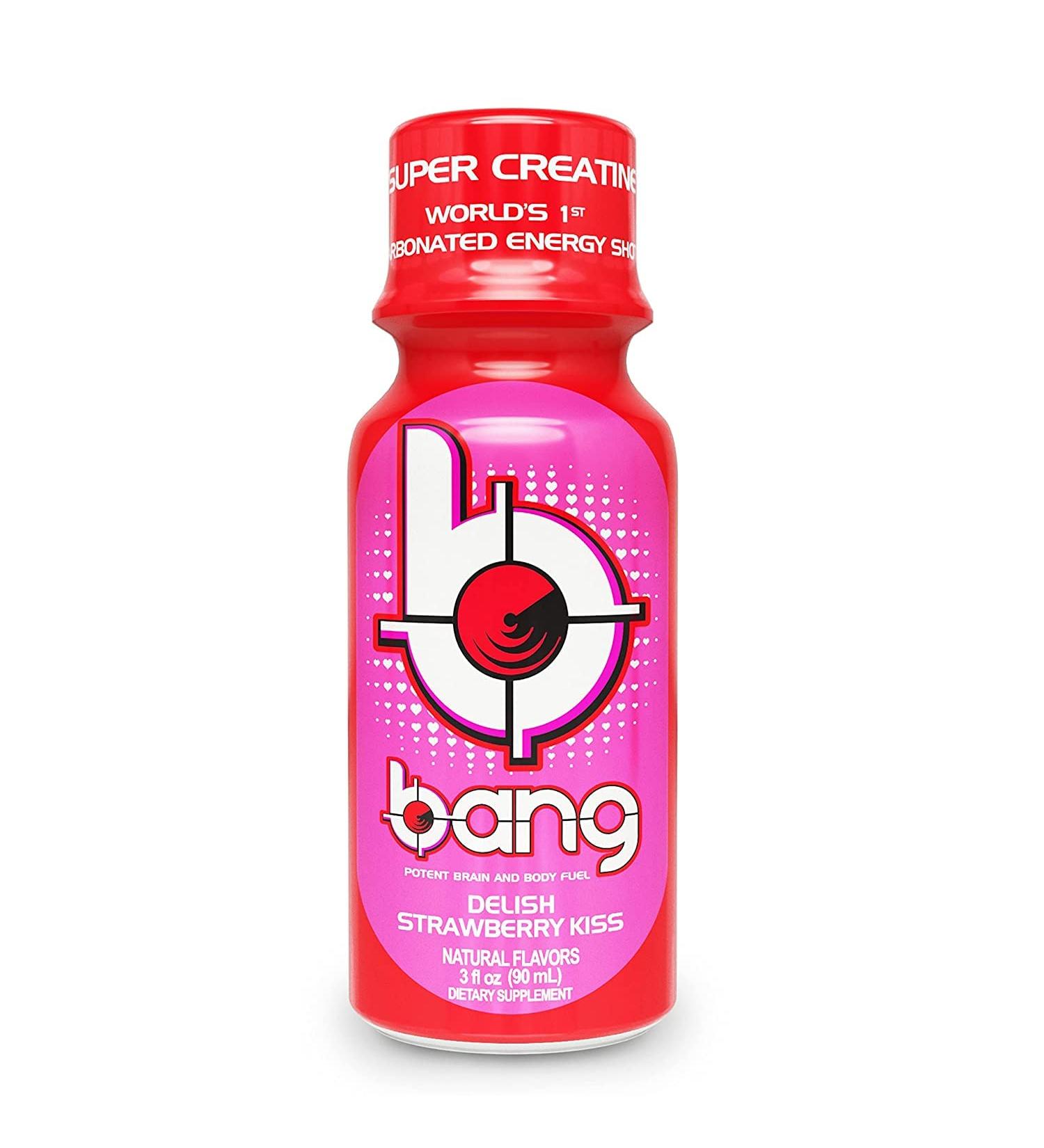 Bang Energy Shots Delish Strawberry Kiss 3 Fl Oz (Pack of 12) | Carbonated Energy Shot with Super Creatine - Buy Online on GoSupps.com