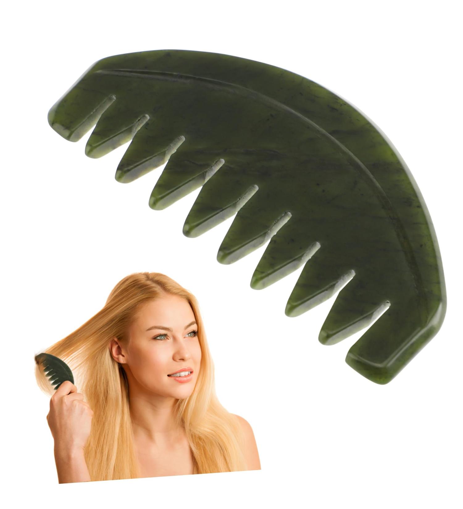 Magiclulu 3-Pc Portable Jade Comb Set | Scalp & Head Massage Device | Natural Jade Gua Sha Hair Care - Buy Online on GoSupps.com